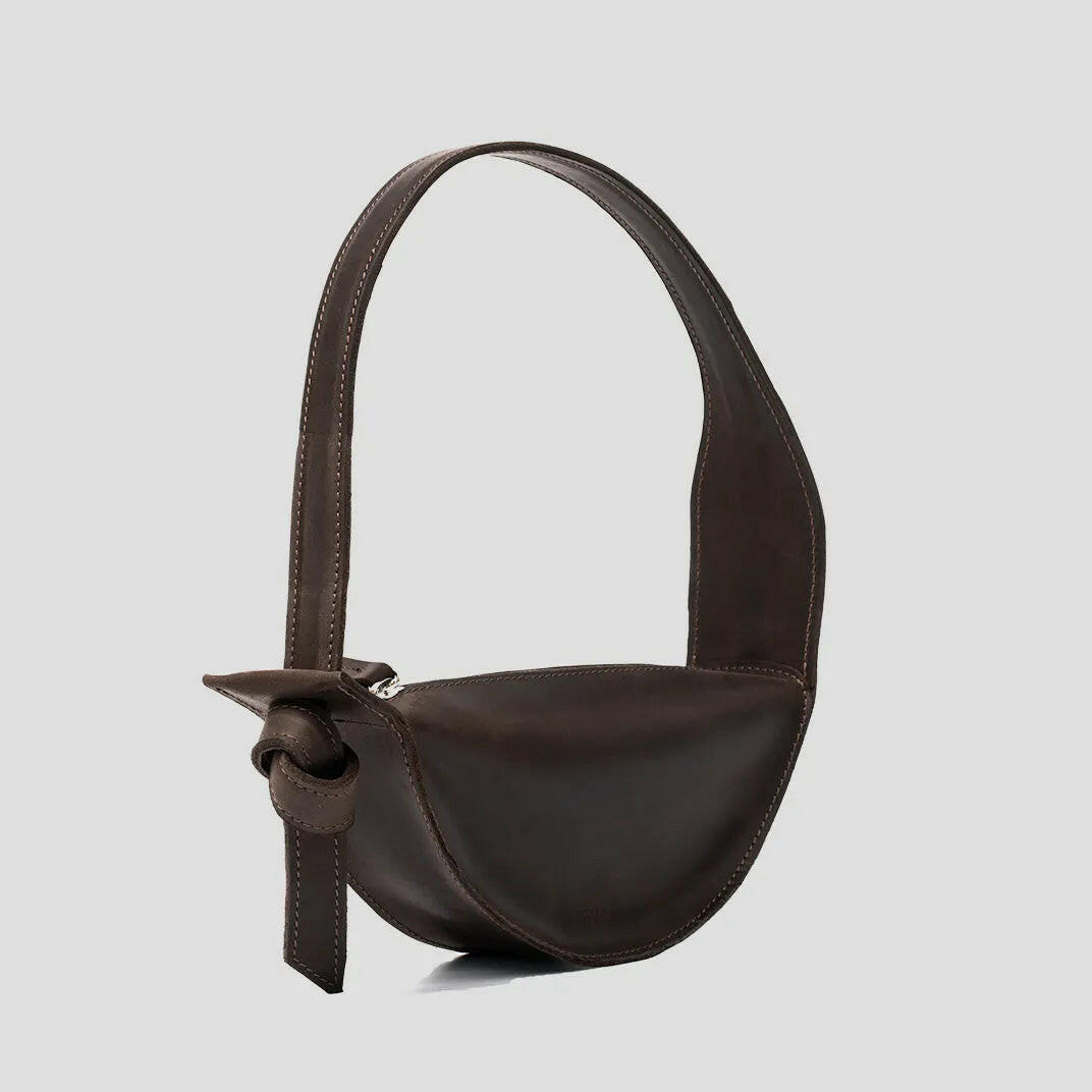 Shoulder Bag Crescent Dark Brown.