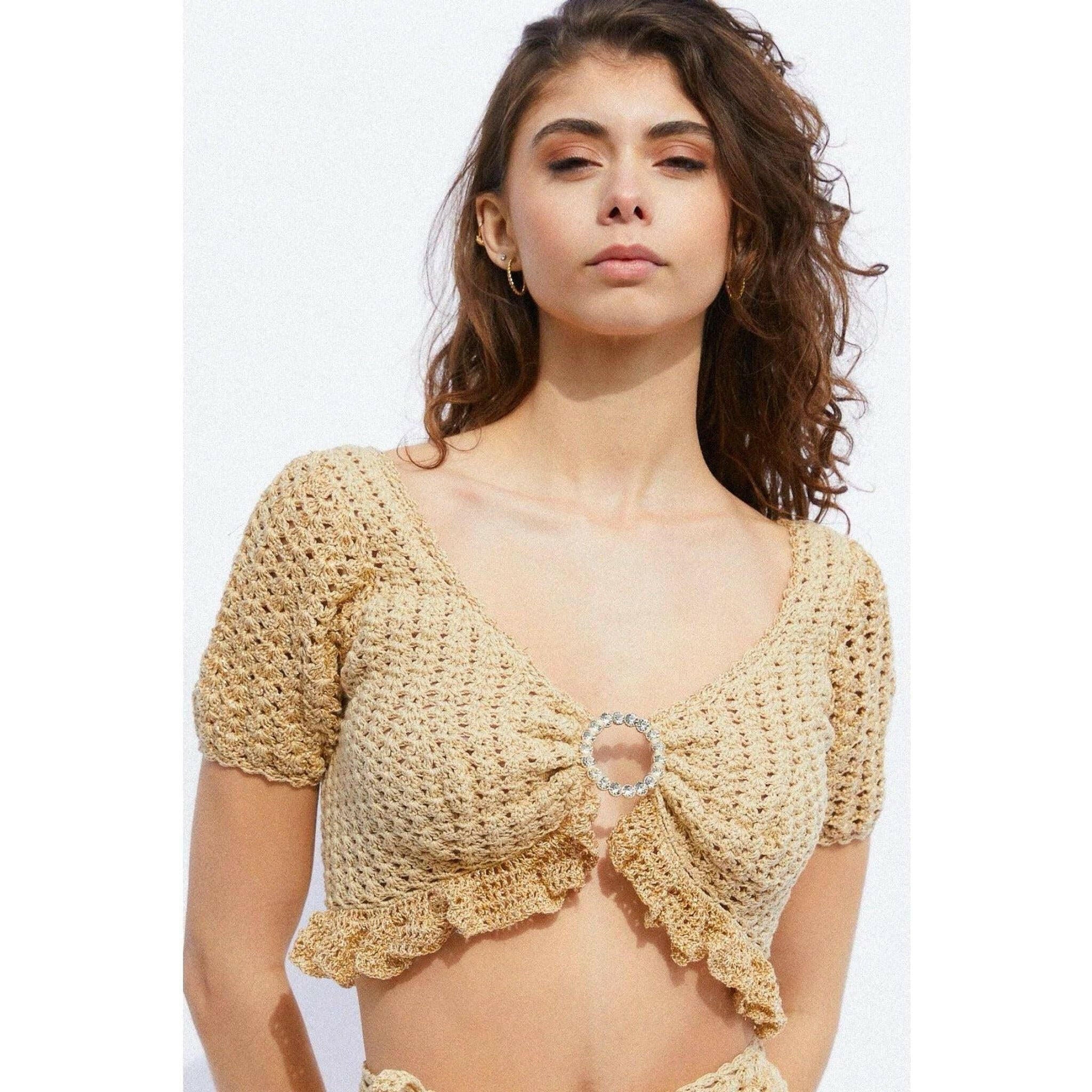 Clarity Hand-Crochet Crop Top.