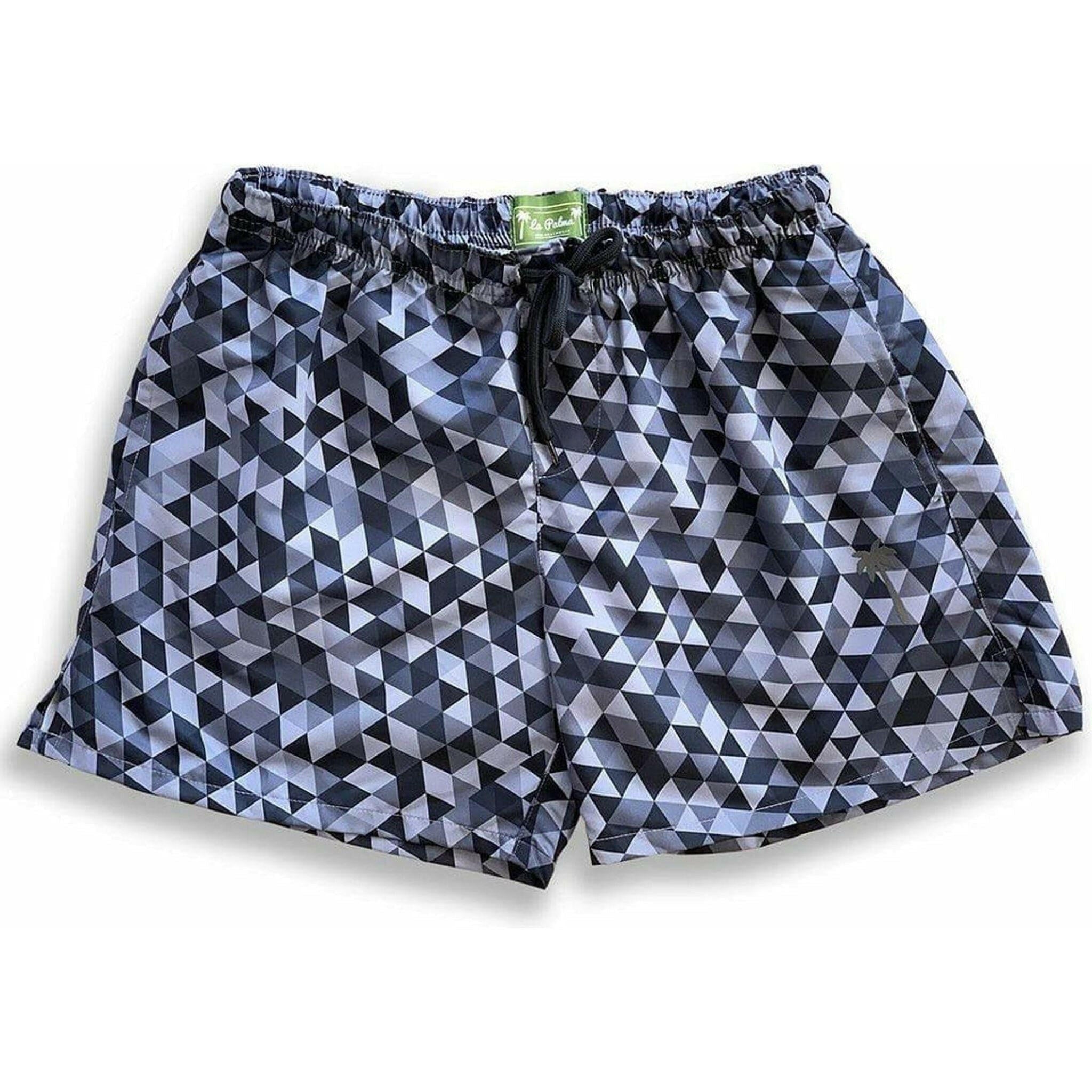 Classic Geometrical Swim Trunk - Grey.