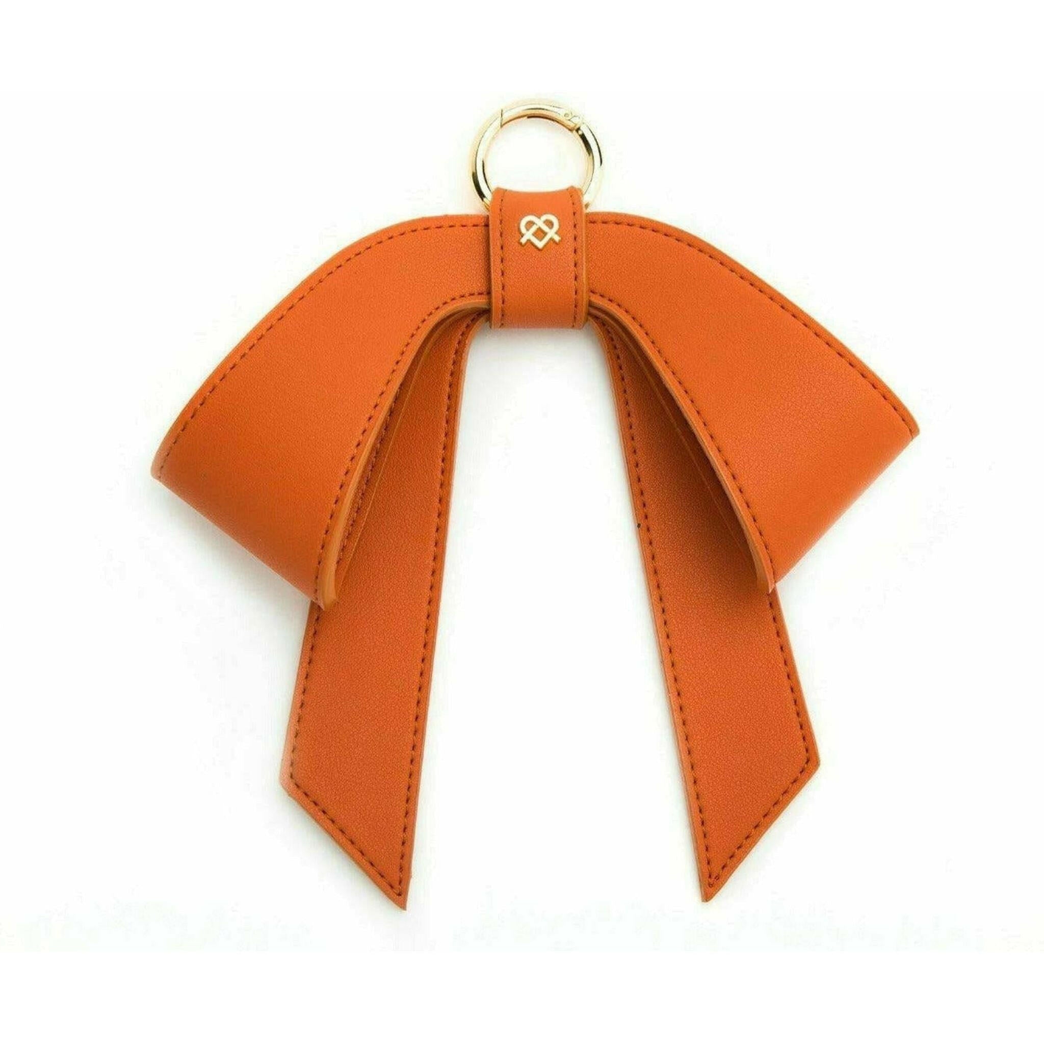 Cottontail Bow - Orange Vegan Leather Bag Charm.