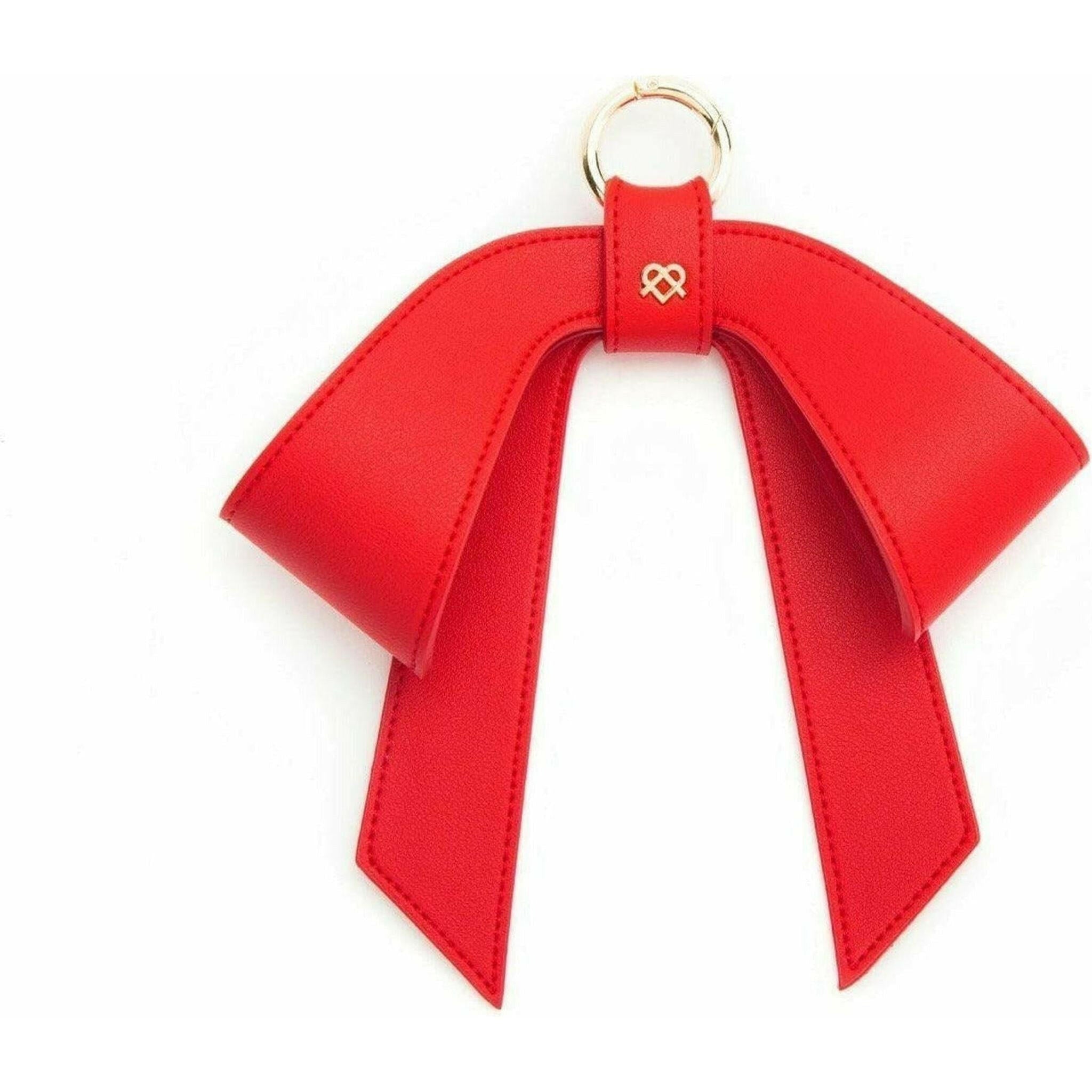 Cottontail Bow - Red Vegan Leather Bag Charm.