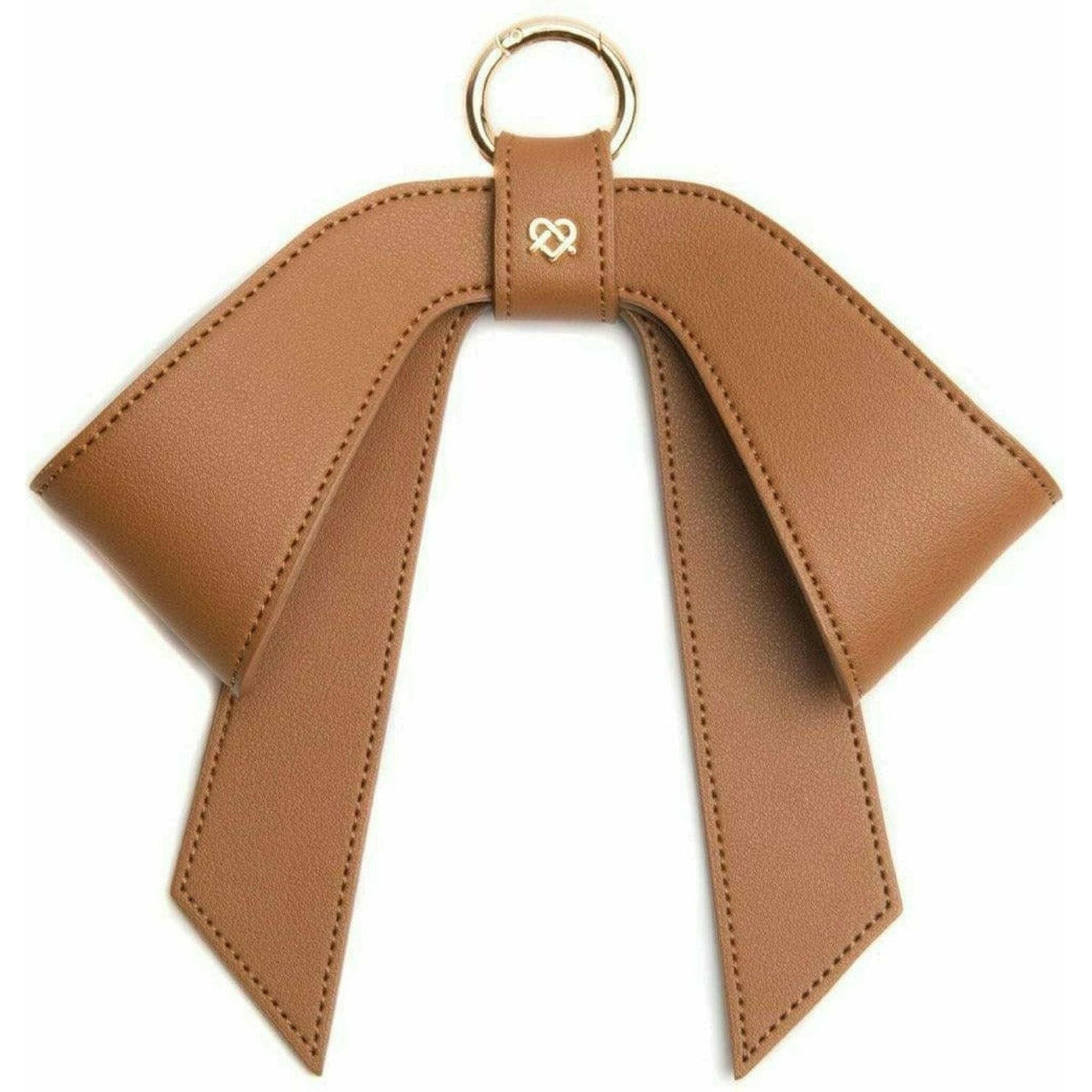 Cottontail Bow - Tan Leather Bag Charm.