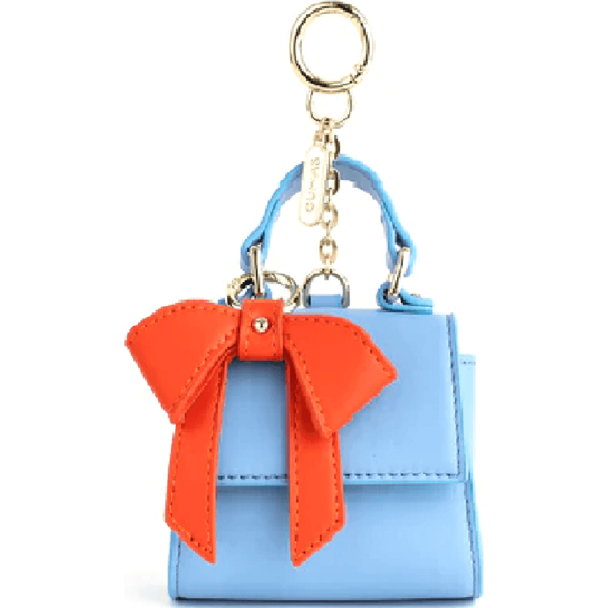 Cottontail Mini - Blue Vegan Leather Bag Keychain.