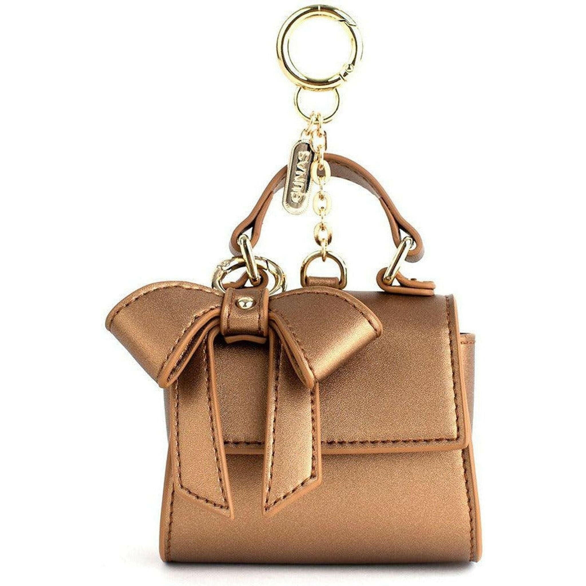 Cottontail Mini - Bronze Vegan Leather Bag Keychain.