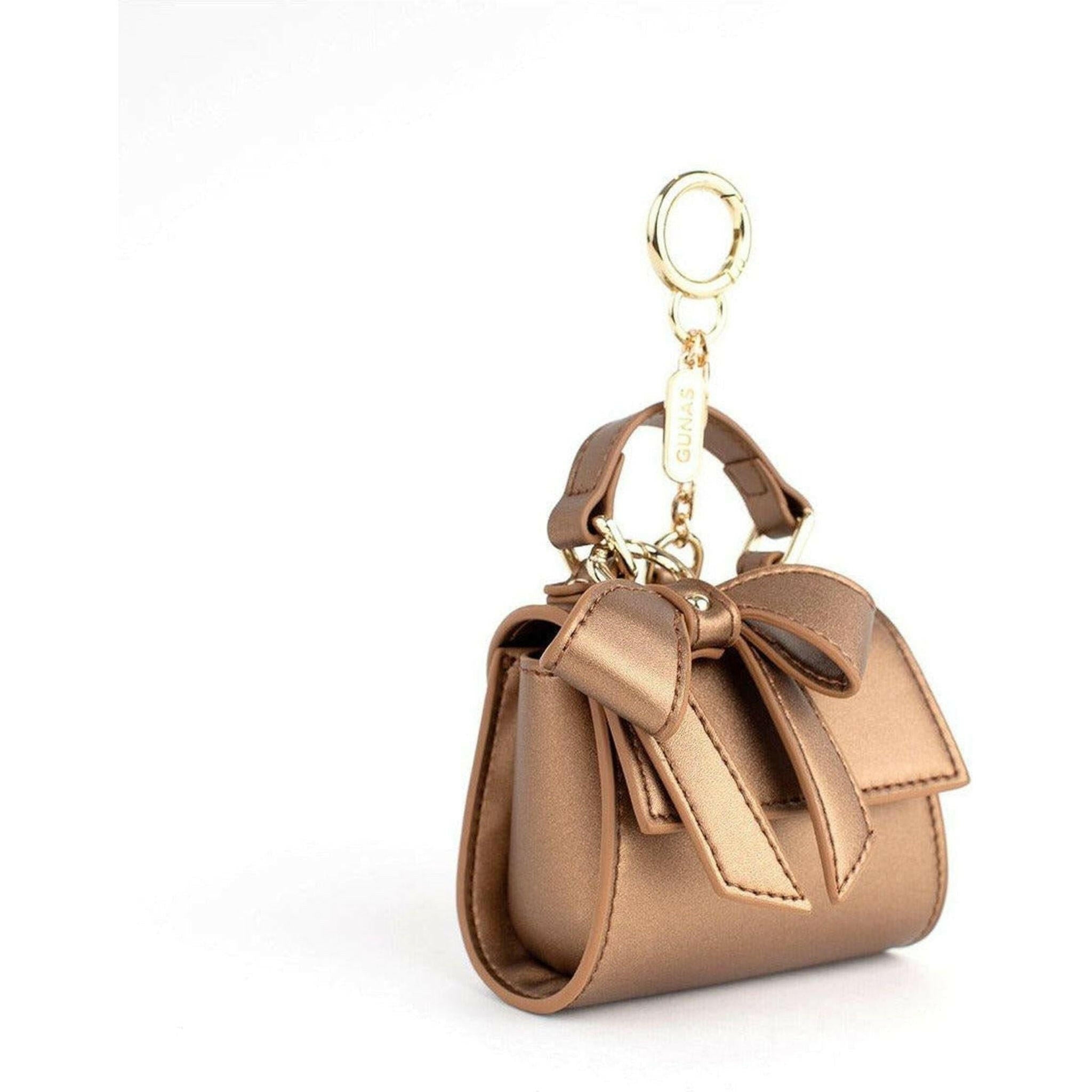 Cottontail Mini - Bronze Vegan Leather Bag Keychain.