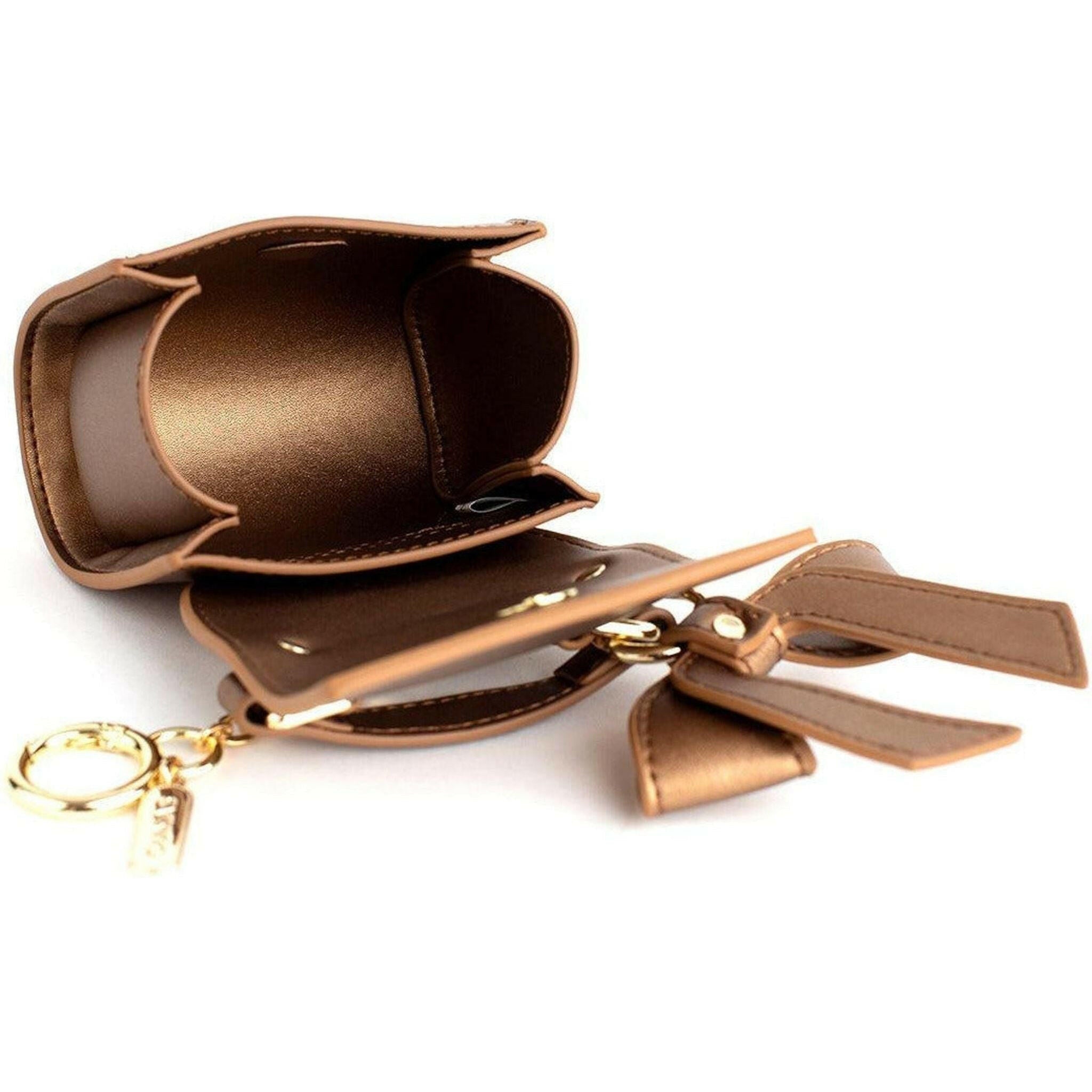 Cottontail Mini - Bronze Vegan Leather Bag Keychain.