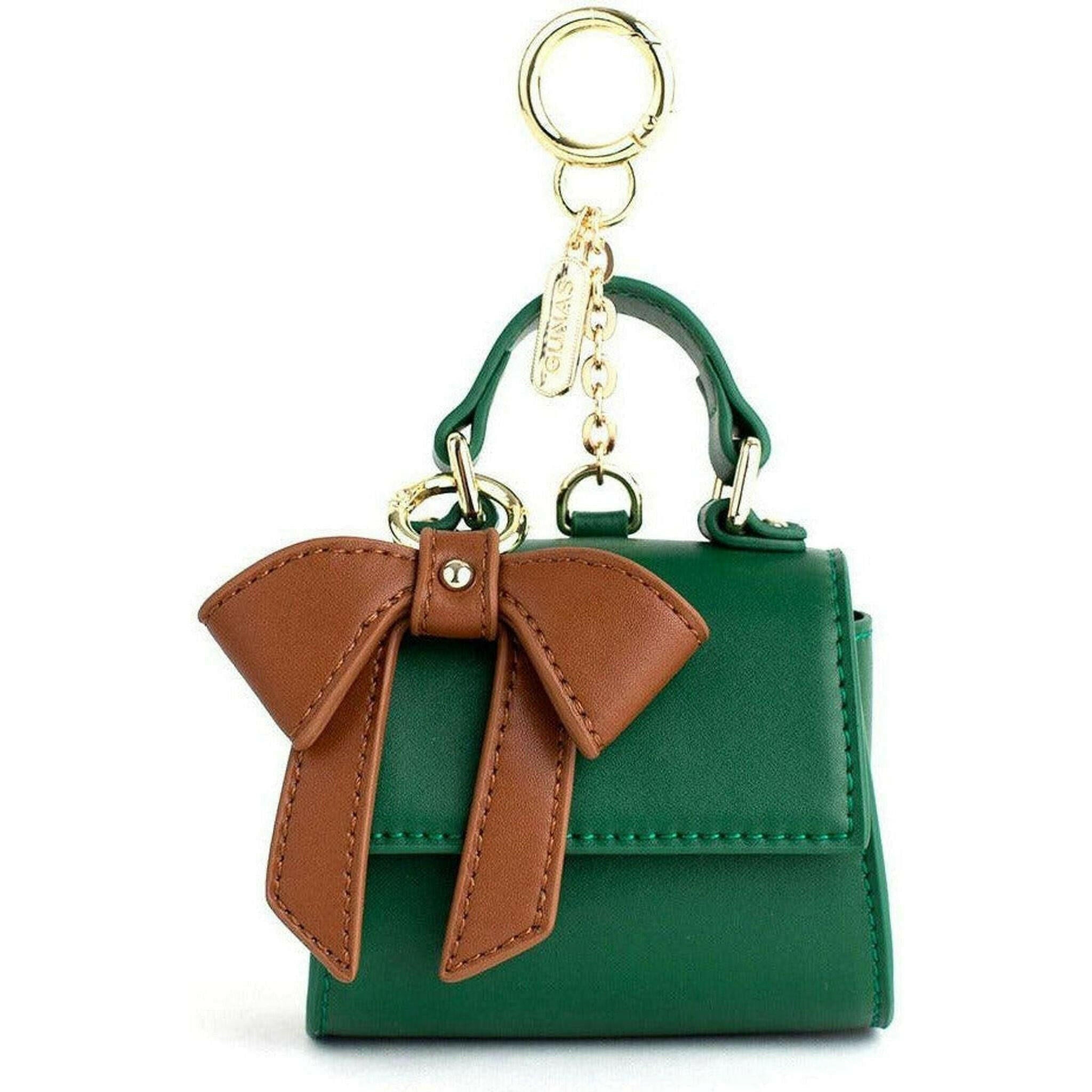 Cottontail Mini - Green Vegan Leather Bag Keychain.