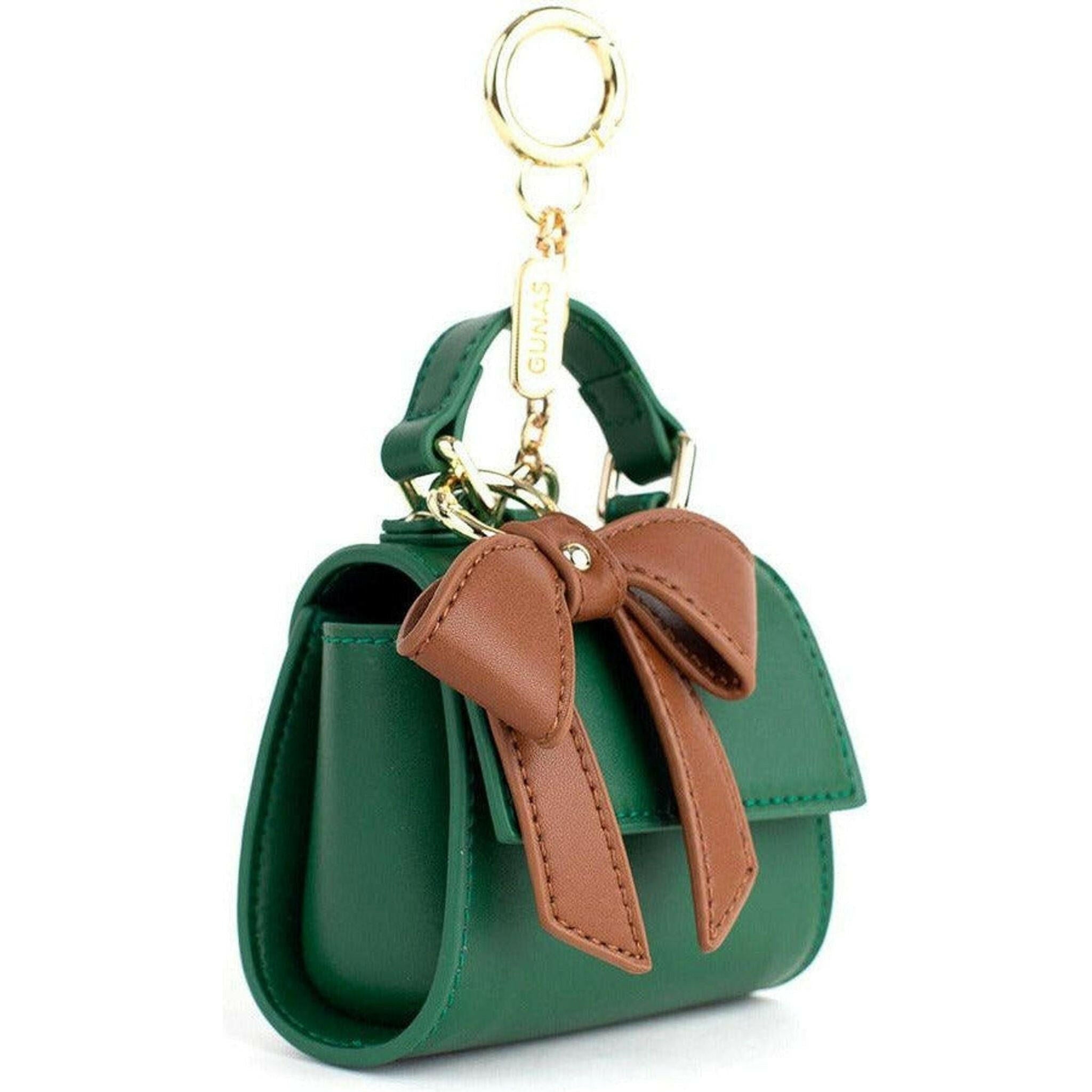 Cottontail Mini - Green Vegan Leather Bag Keychain.