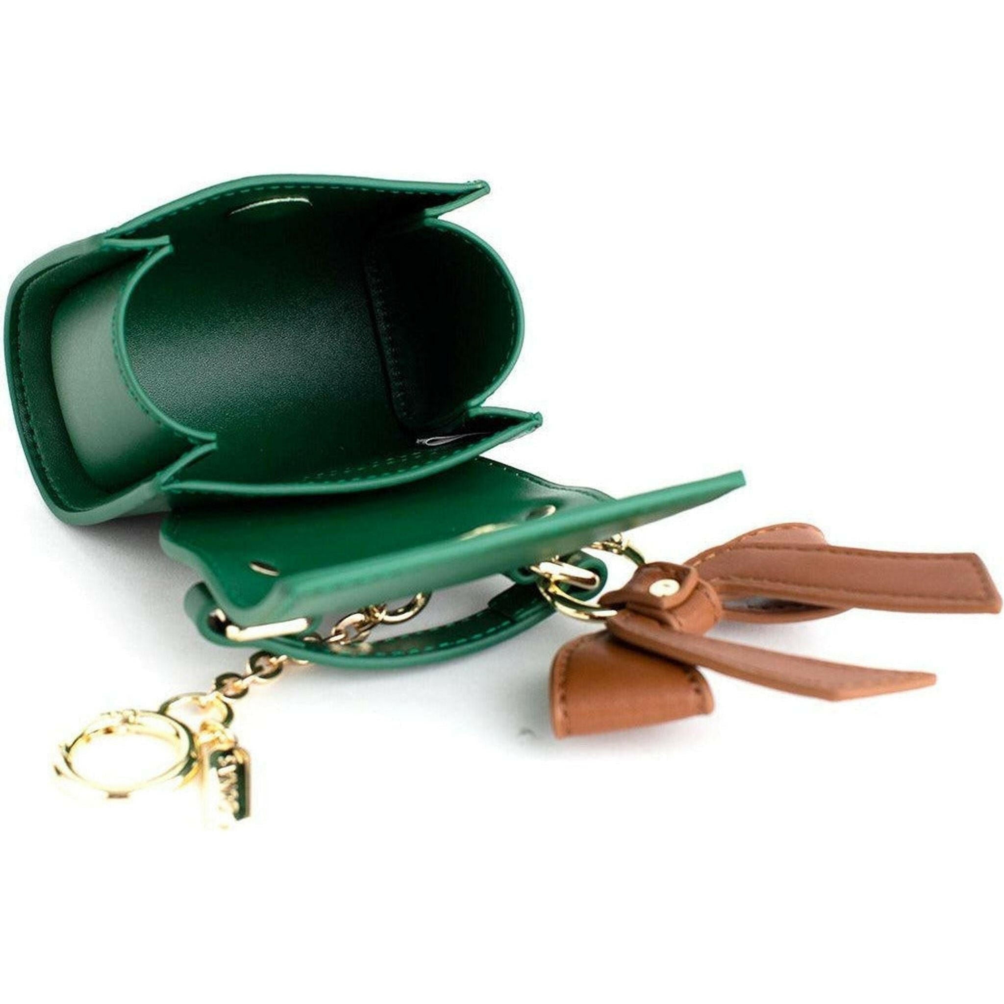 Cottontail Mini - Green Vegan Leather Bag Keychain.