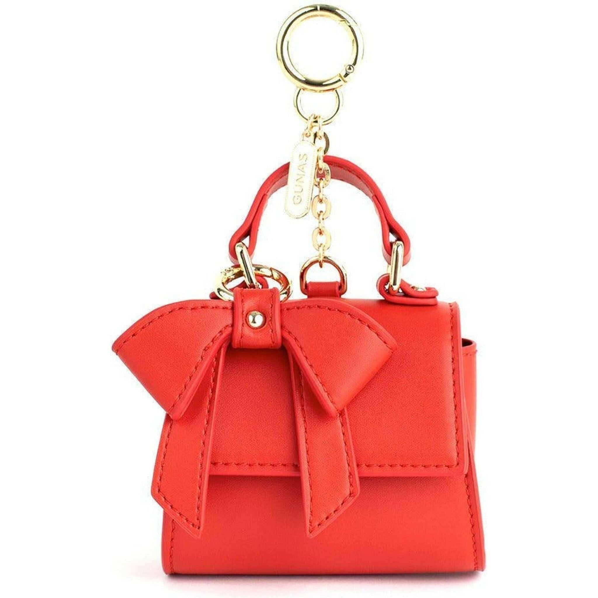 Cottontail Mini - Red Vegan Leather Bag Keychain.