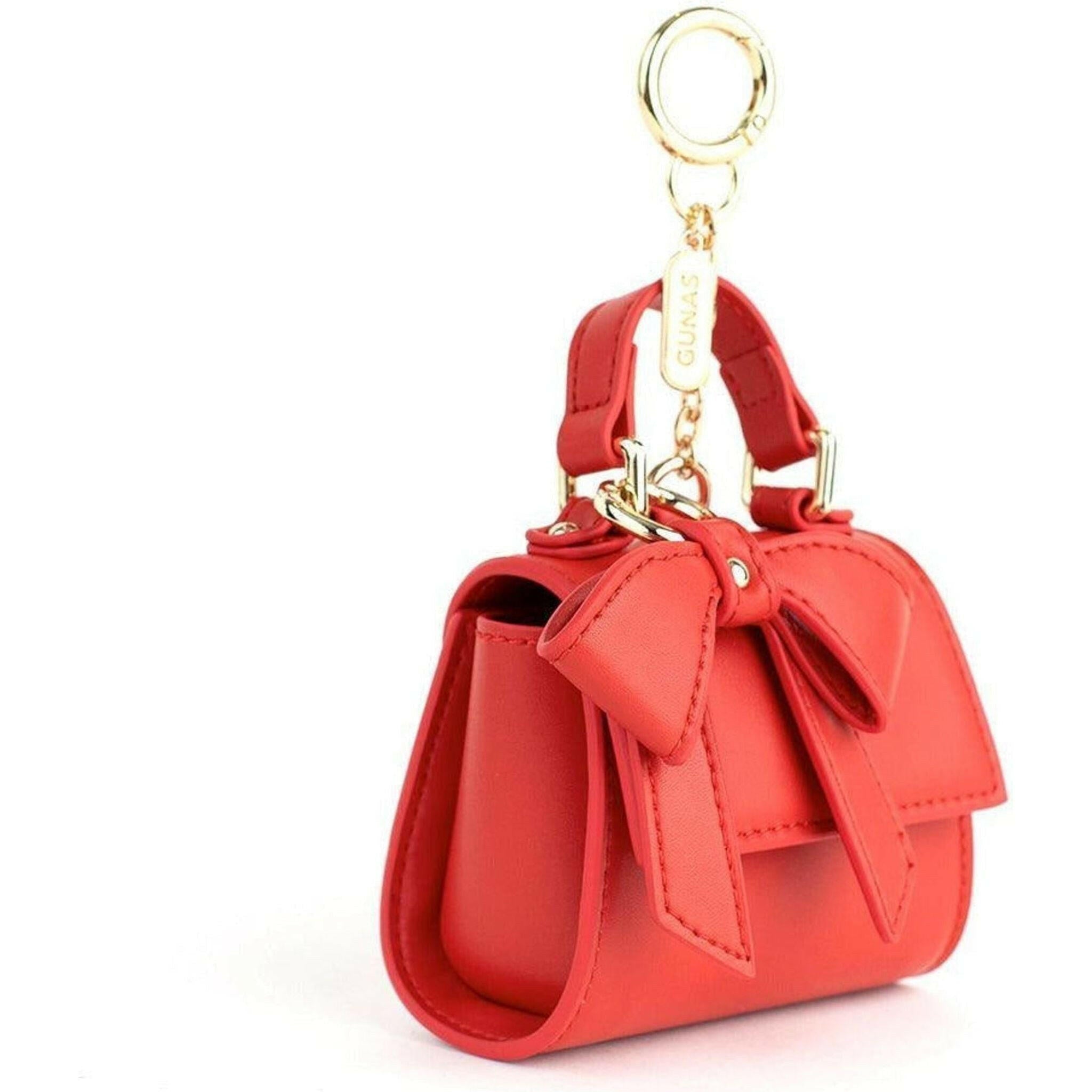 Cottontail Mini - Red Vegan Leather Bag Keychain.