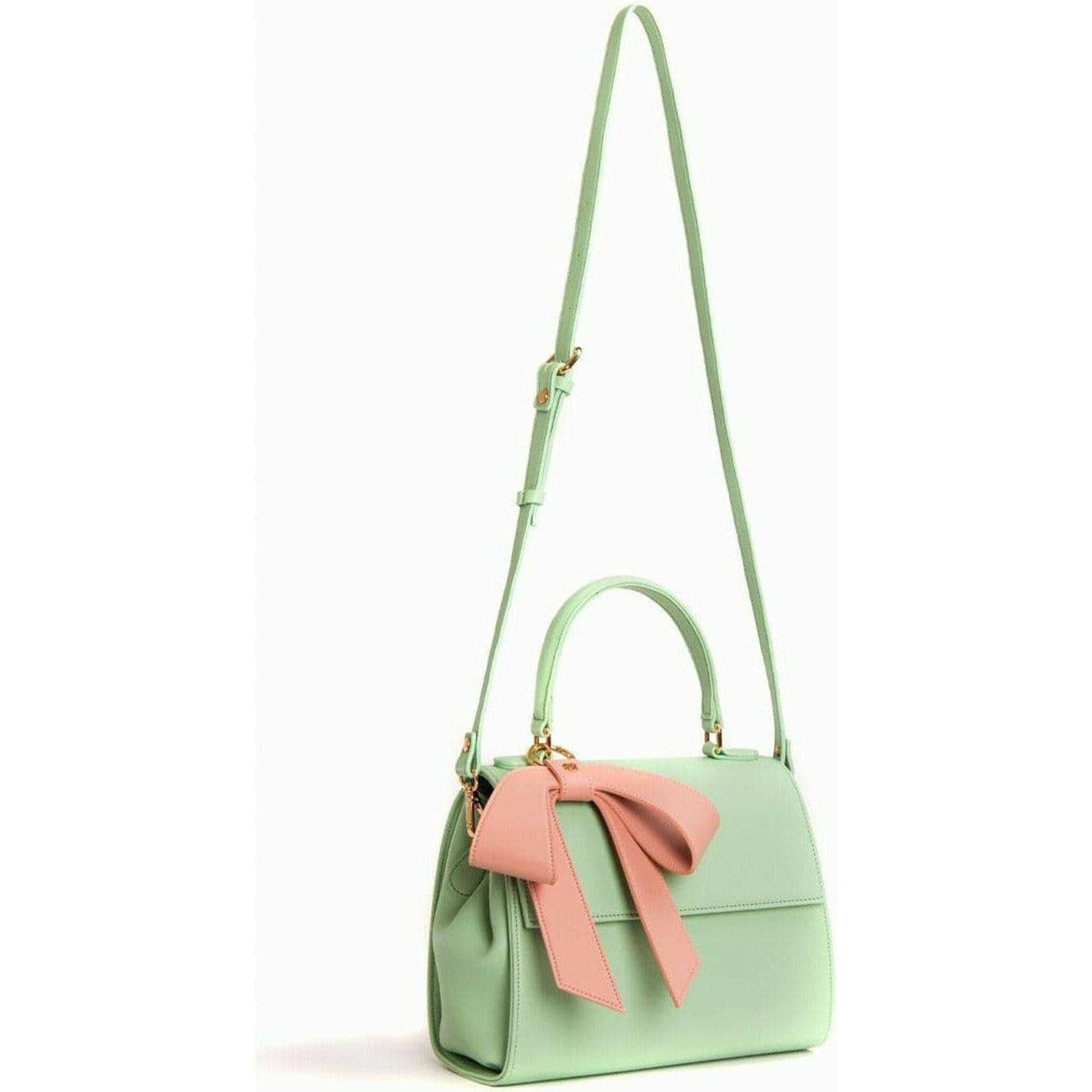 Cottontail - Mint & Light Pink Vegan Leather Bag.