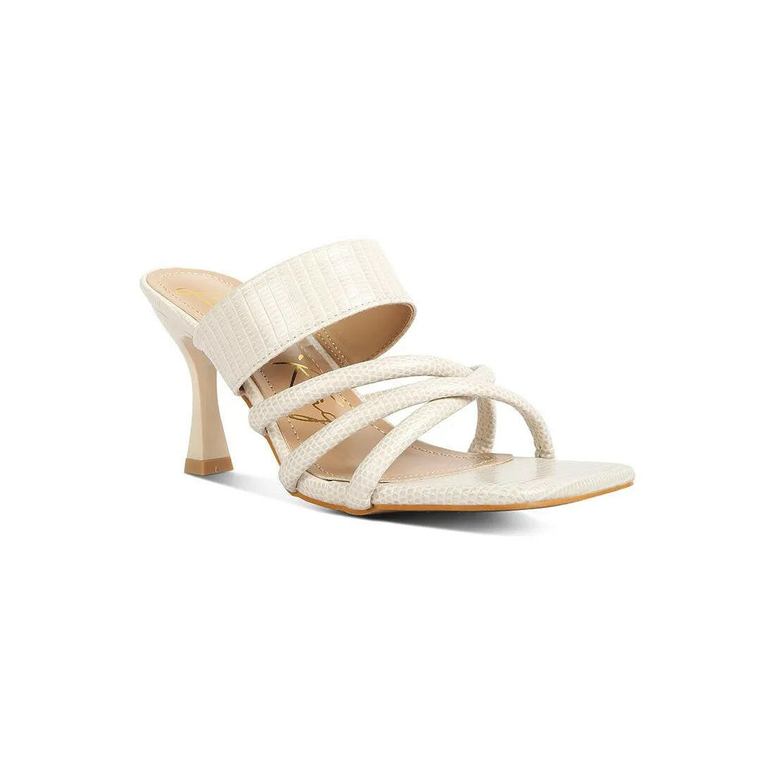 Chiri Criss Cross Strap Spool Heel Sandals.