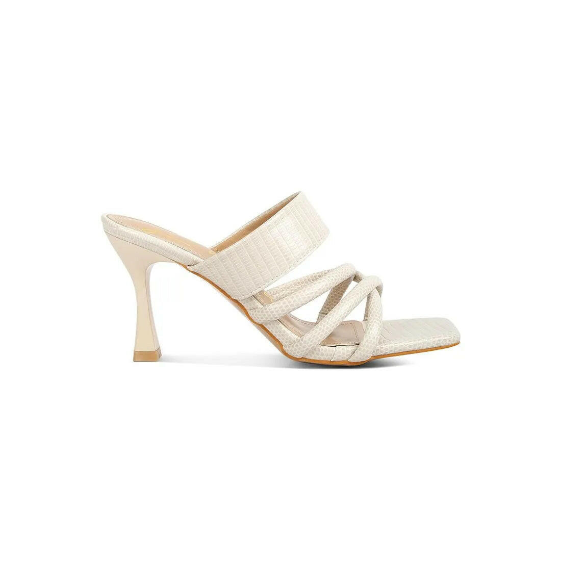 Chiri Criss Cross Strap Spool Heel Sandals.