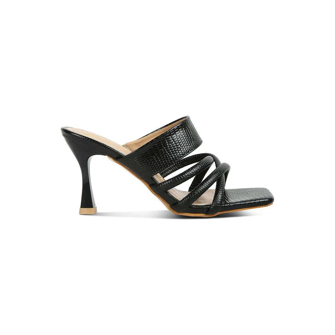 Chiri Criss Cross Strap Spool Heel Sandals.