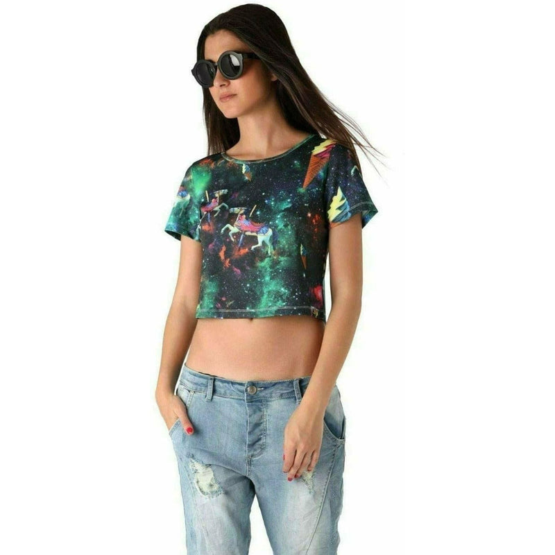 Crop Top with Illustrated Print