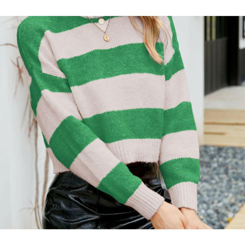 Cropped Striped Sweater.