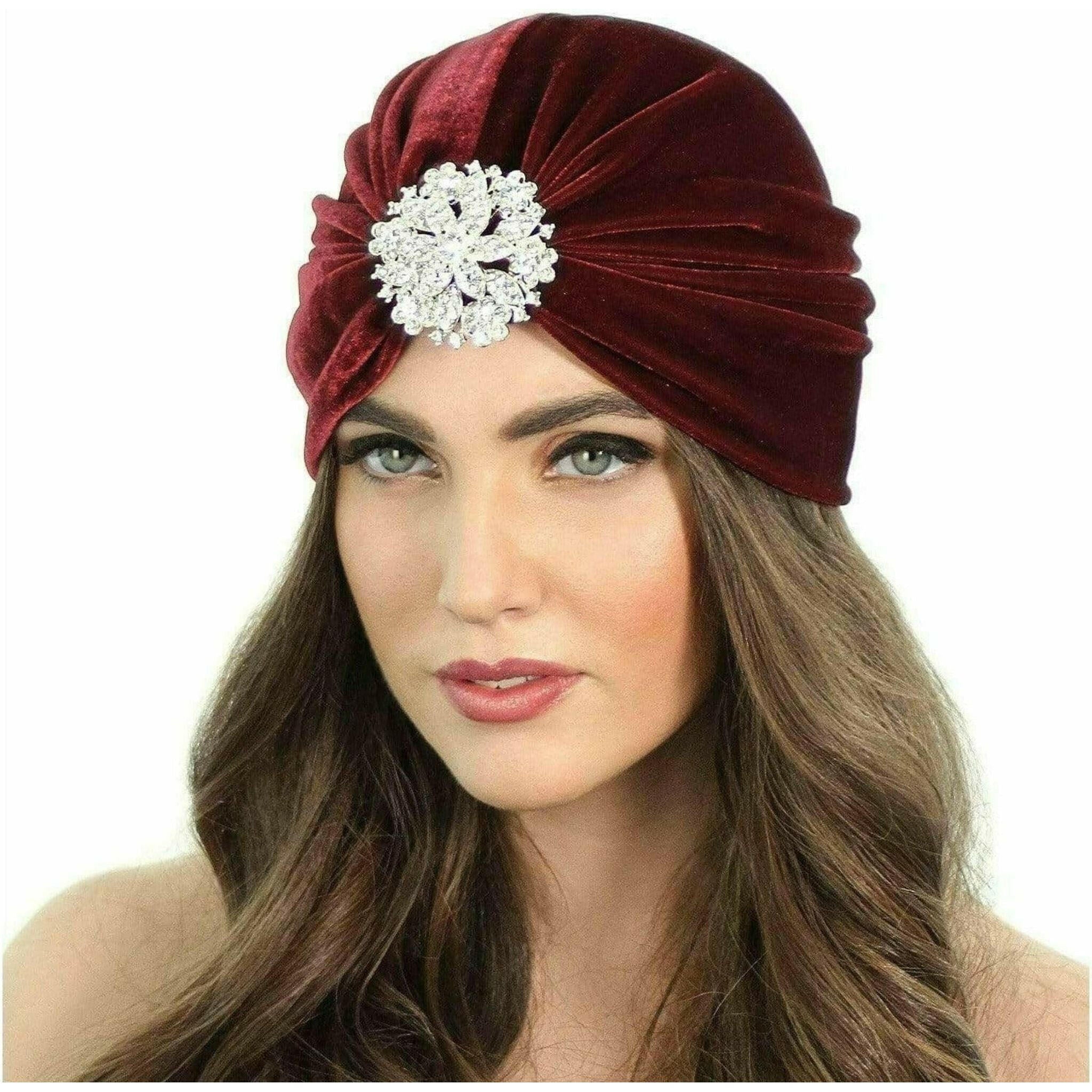 Crystal Floral Flapper Turban.