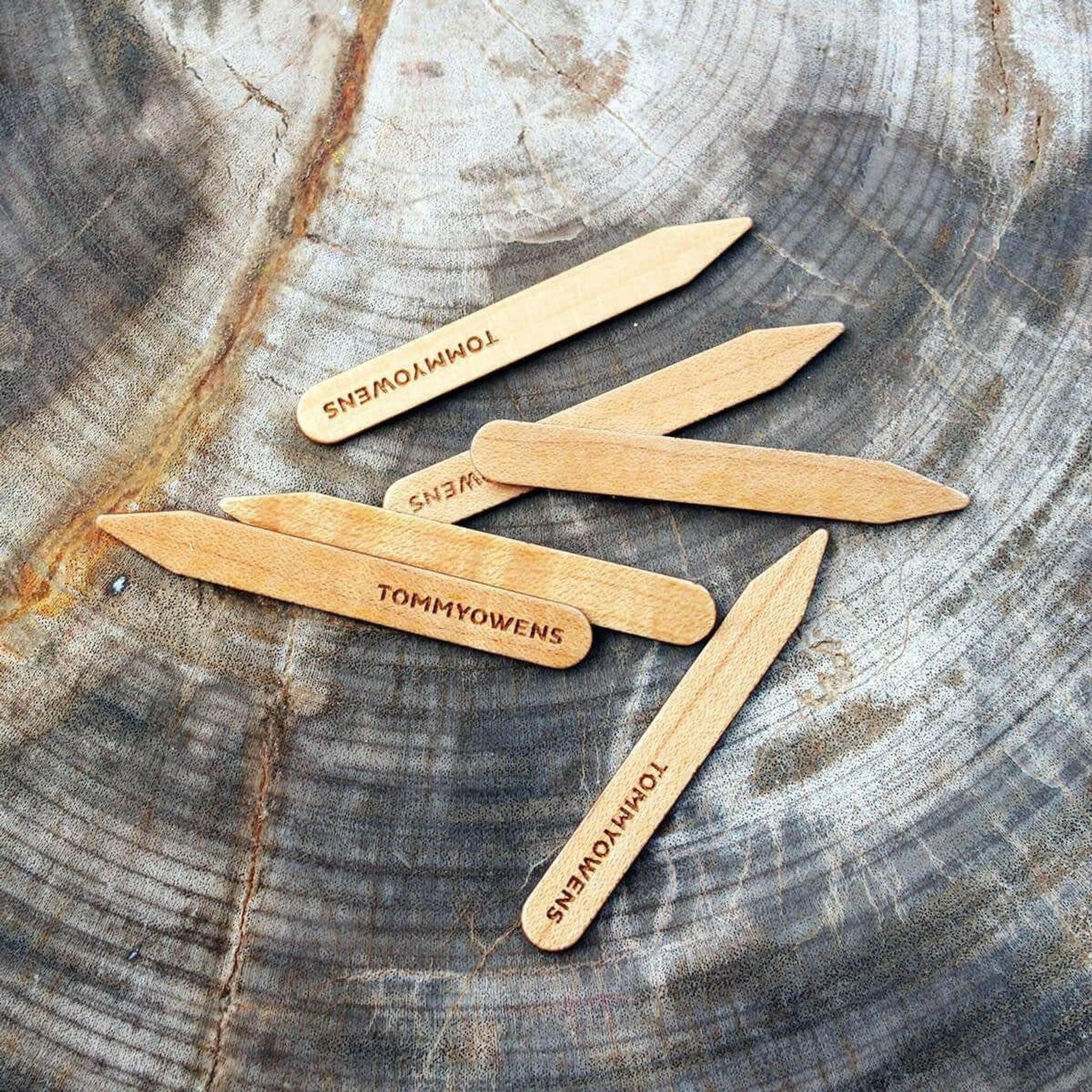 Curly Maple Wood Collar Stays.