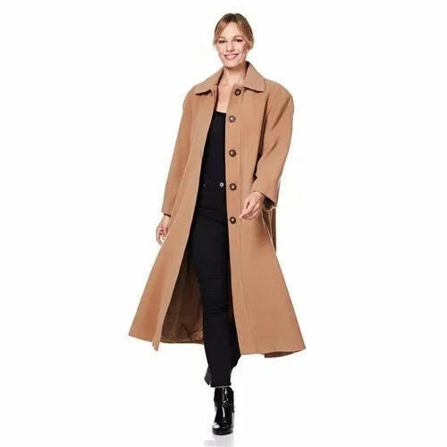 Curve Wool & Cashmere Blend Plus Size Long Coat