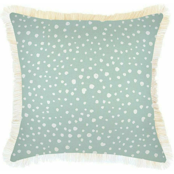 Cushion Cover-Coastal Fringe-Lunar Pale Mint-45cm x 45cm