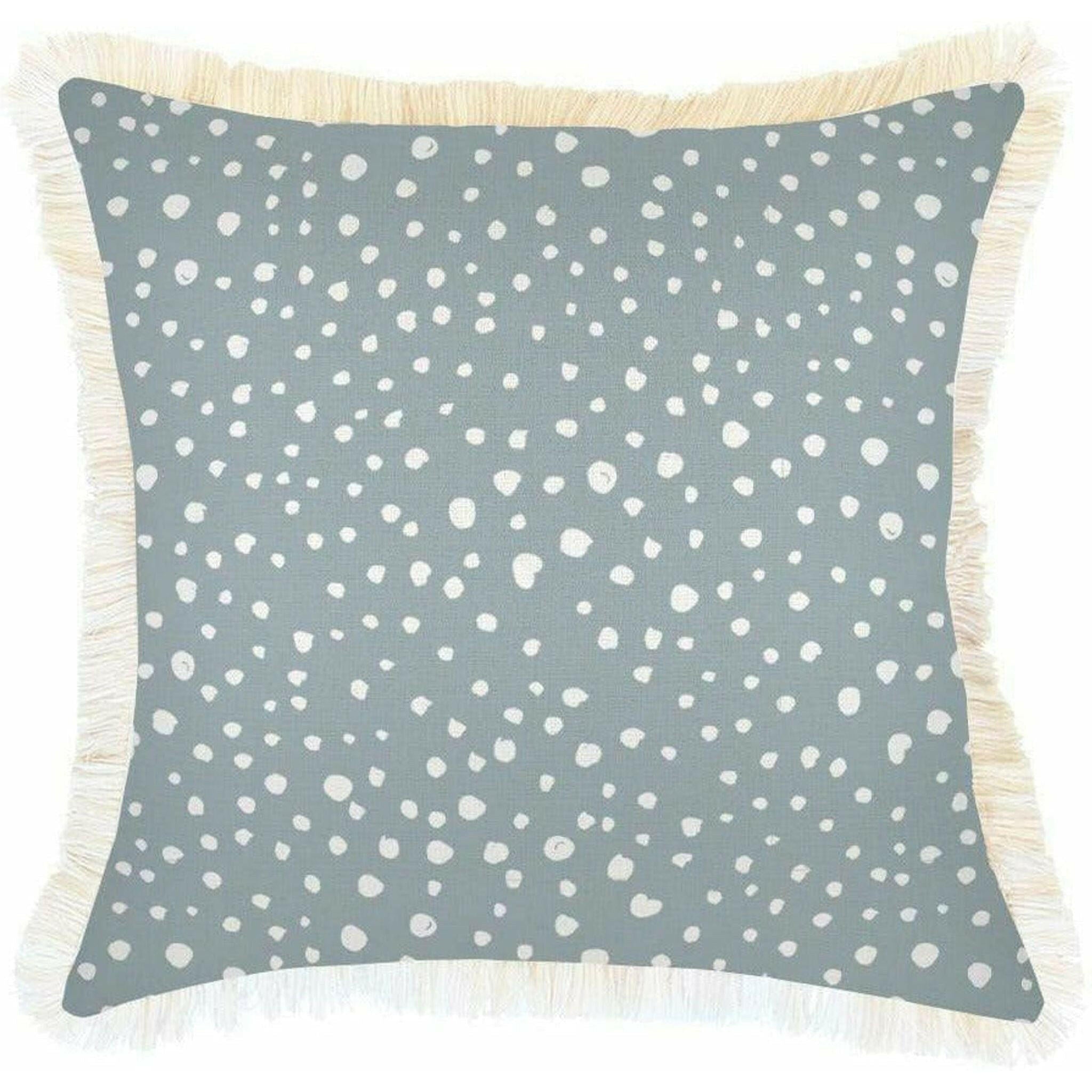 Cushion Cover-Coastal Fringe-Lunar Smoke-45cm x 45cm.