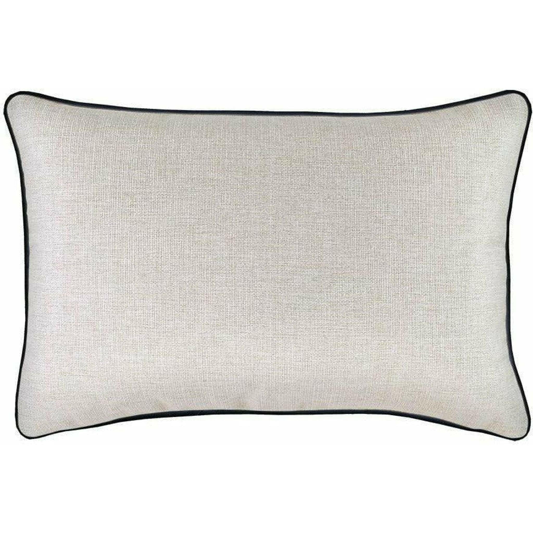 Cushion Cover-With Black Piping-Natural-35cm x 50cm.