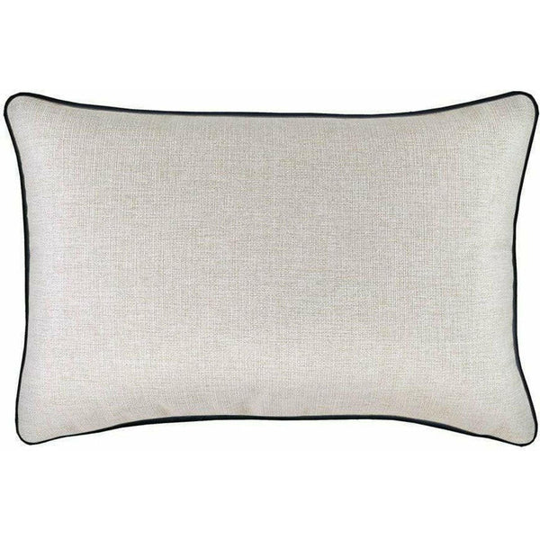 Cushion Cover-With Black Piping-Natural-35cm x 50cm