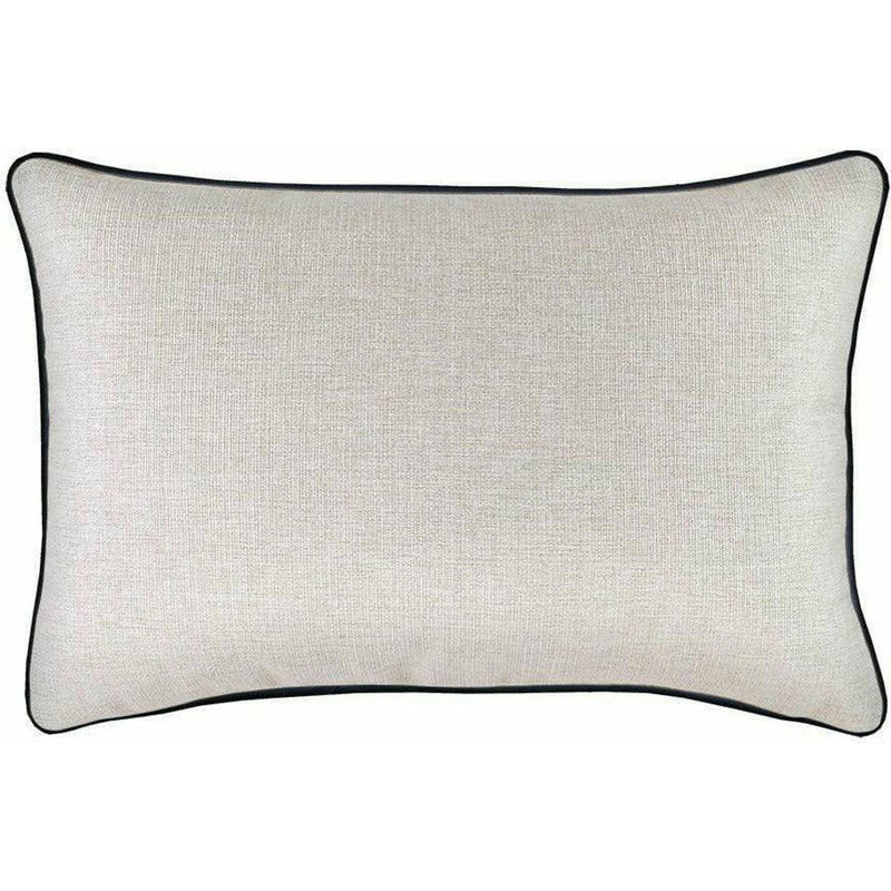 Cushion Cover-With Black Piping-Natural-35cm x 50cm