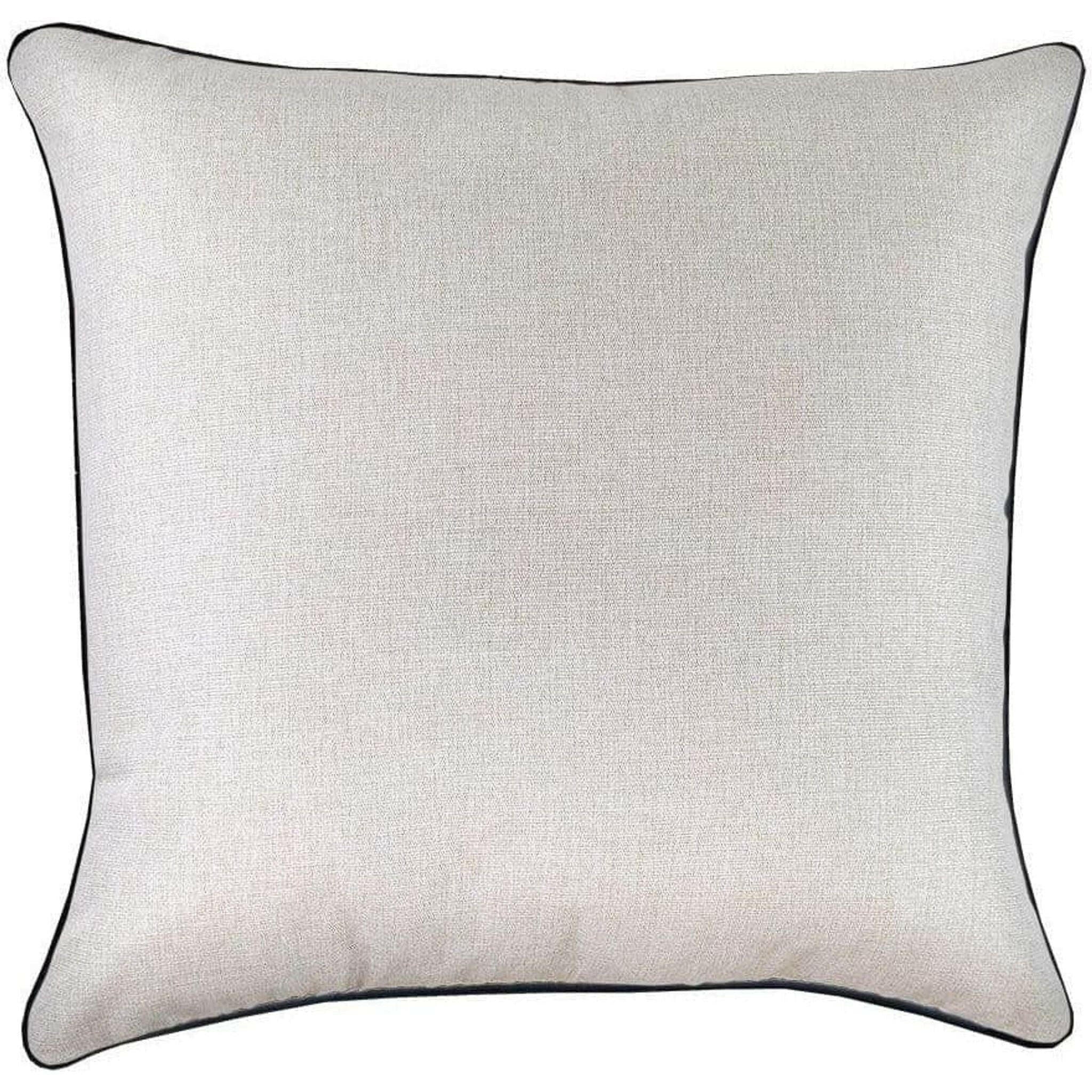 Cushion Cover-With Black Piping-Natural-60cm x 60cm.