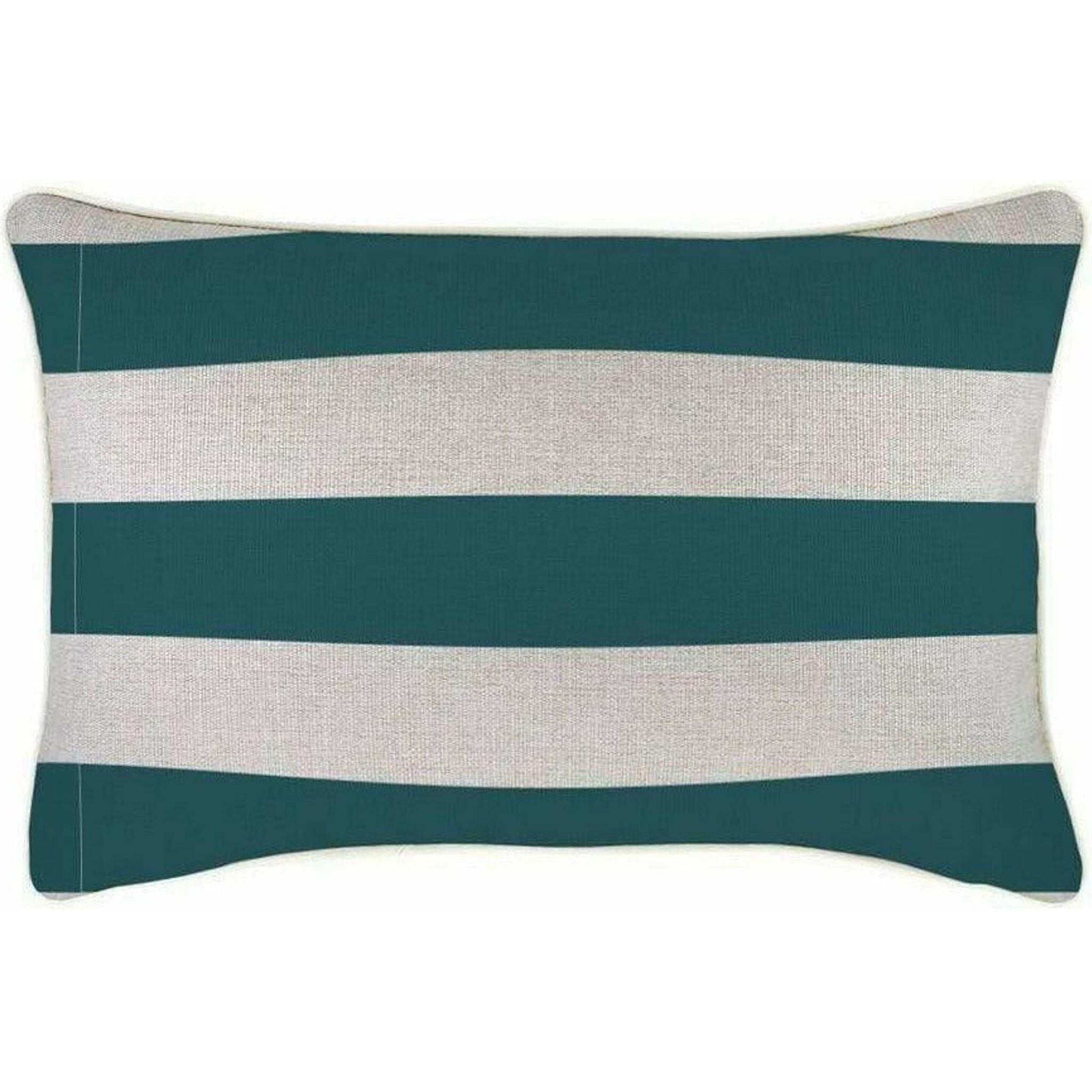 Cushion Cover-With Piping-Deck Stripe Teal-35cm x 50cm.