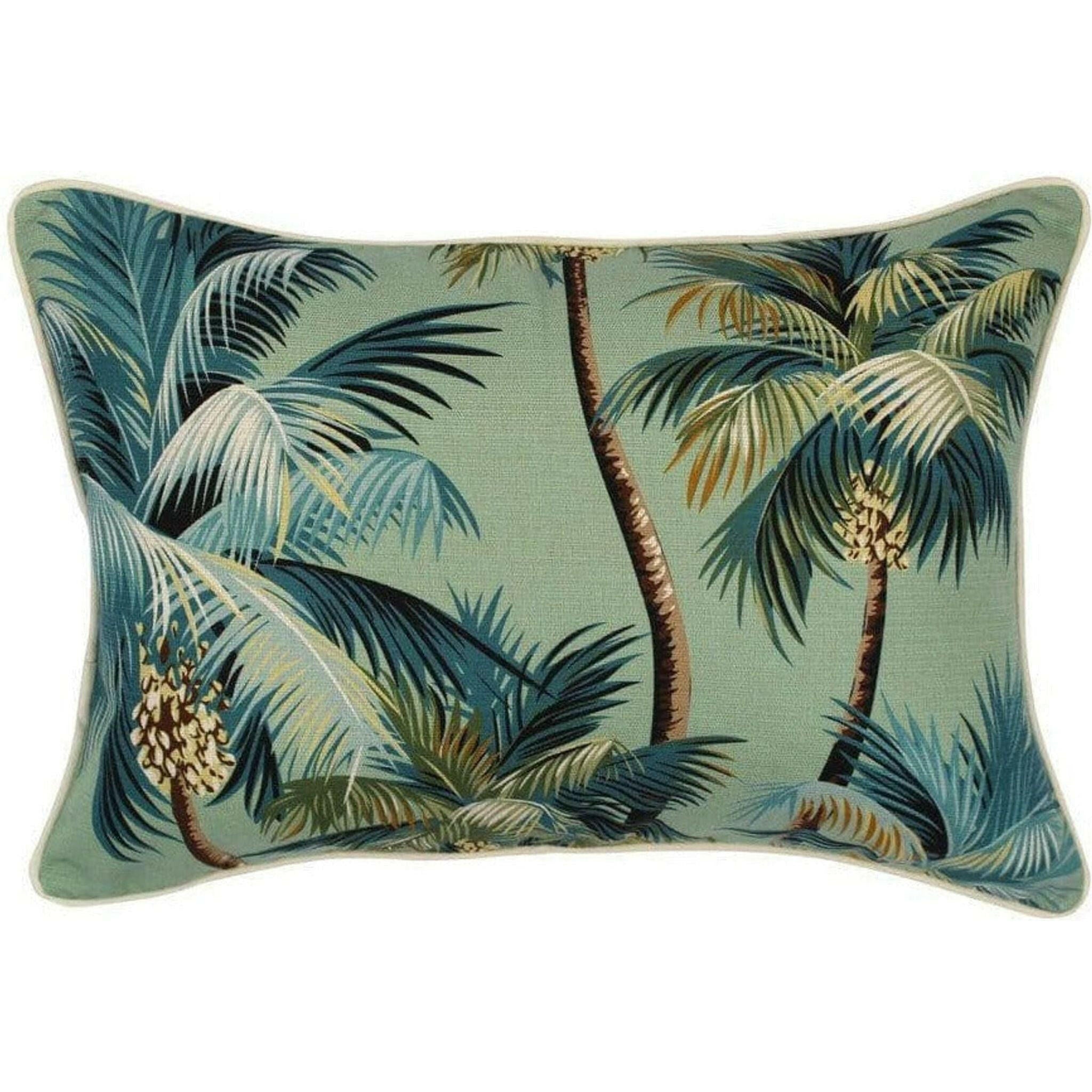 Cushion Cover-With Piping-Palm Trees Lagoon-35cm x 50cm.