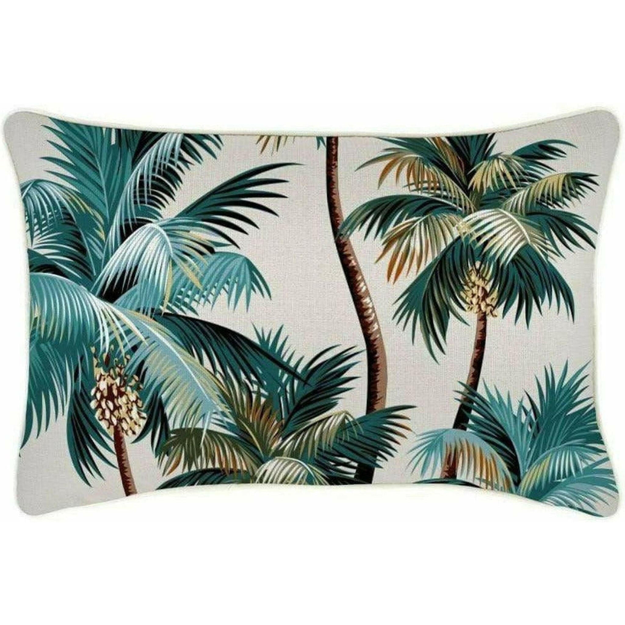 Cushion Cover-With Piping-Palm Trees Natural-35cm x 50cm.