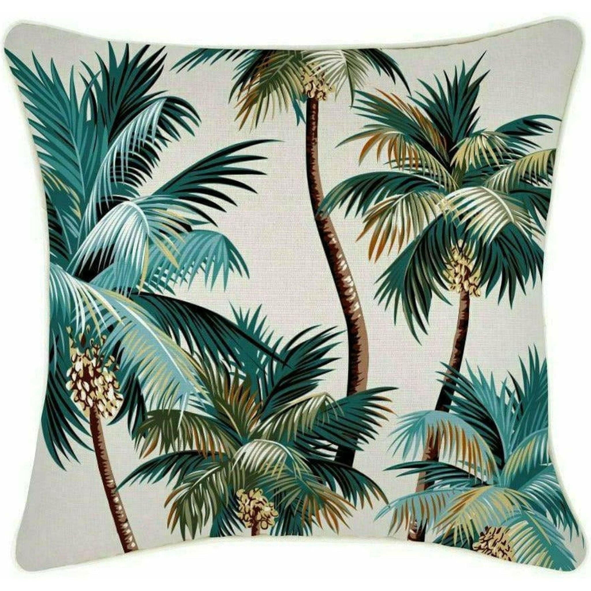 Cushion Cover-With Piping-Palm Trees Natural-45cm x 45cm.