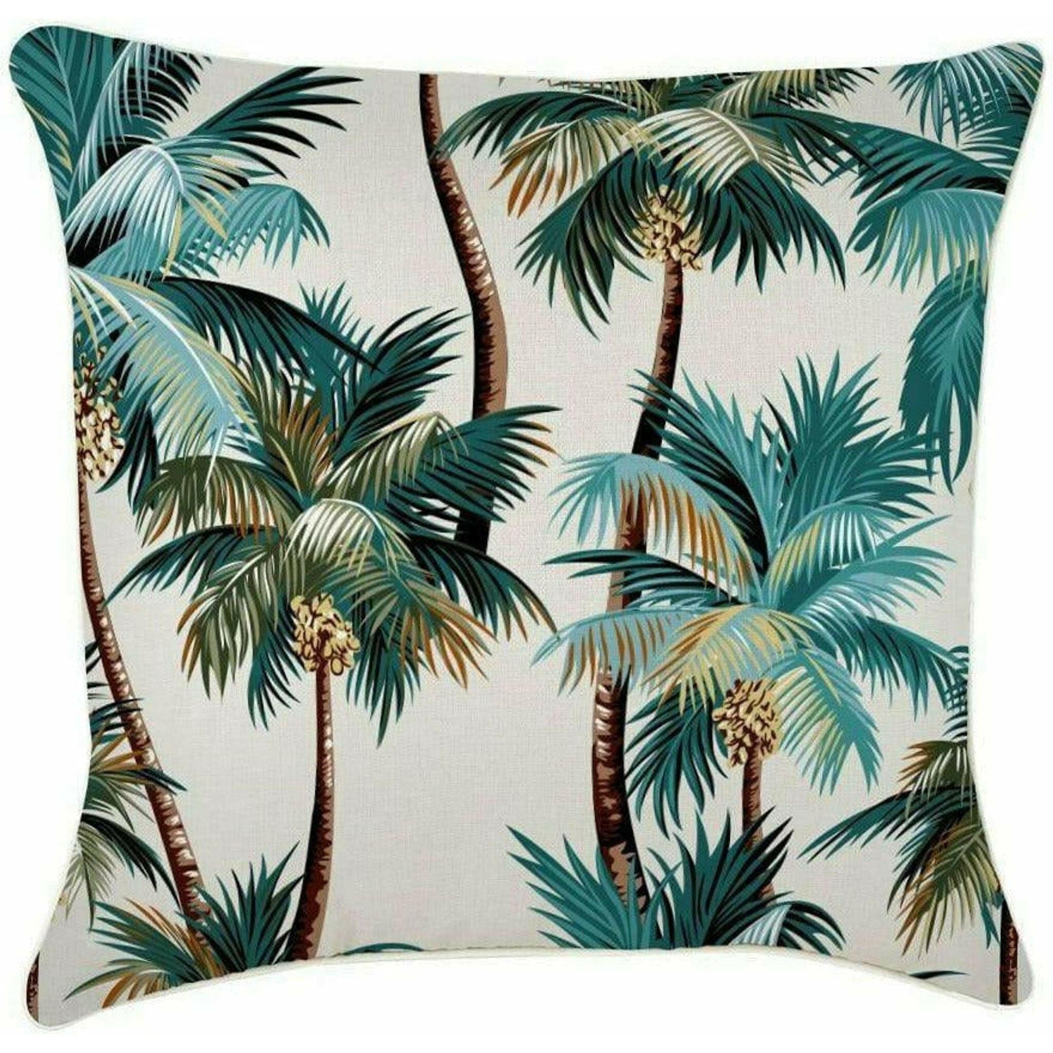 Cushion Cover-With Piping-Palm Trees Natural-60cm x 60cm.