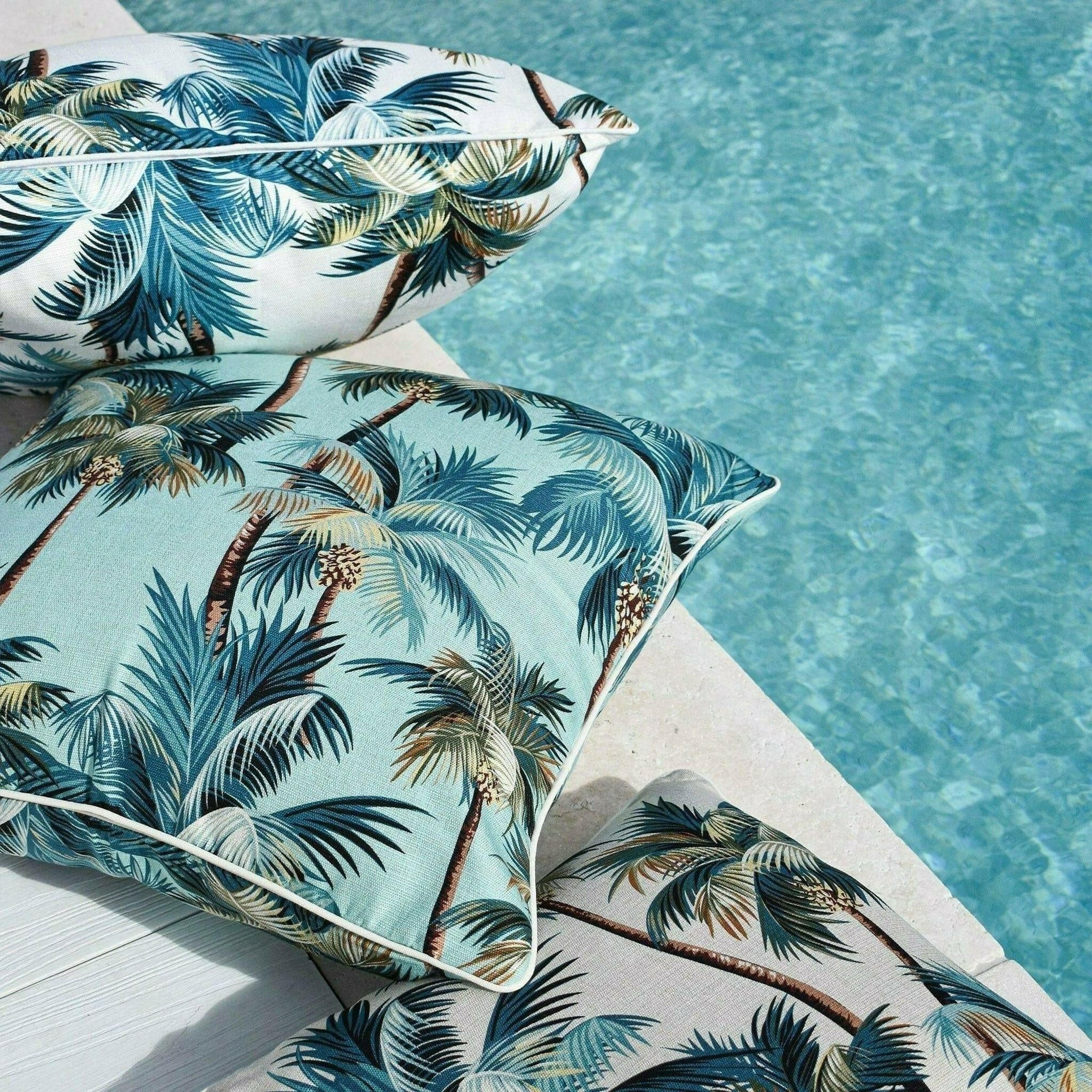 Cushion Cover-With Piping-Palm Trees Natural-60cm x 60cm.