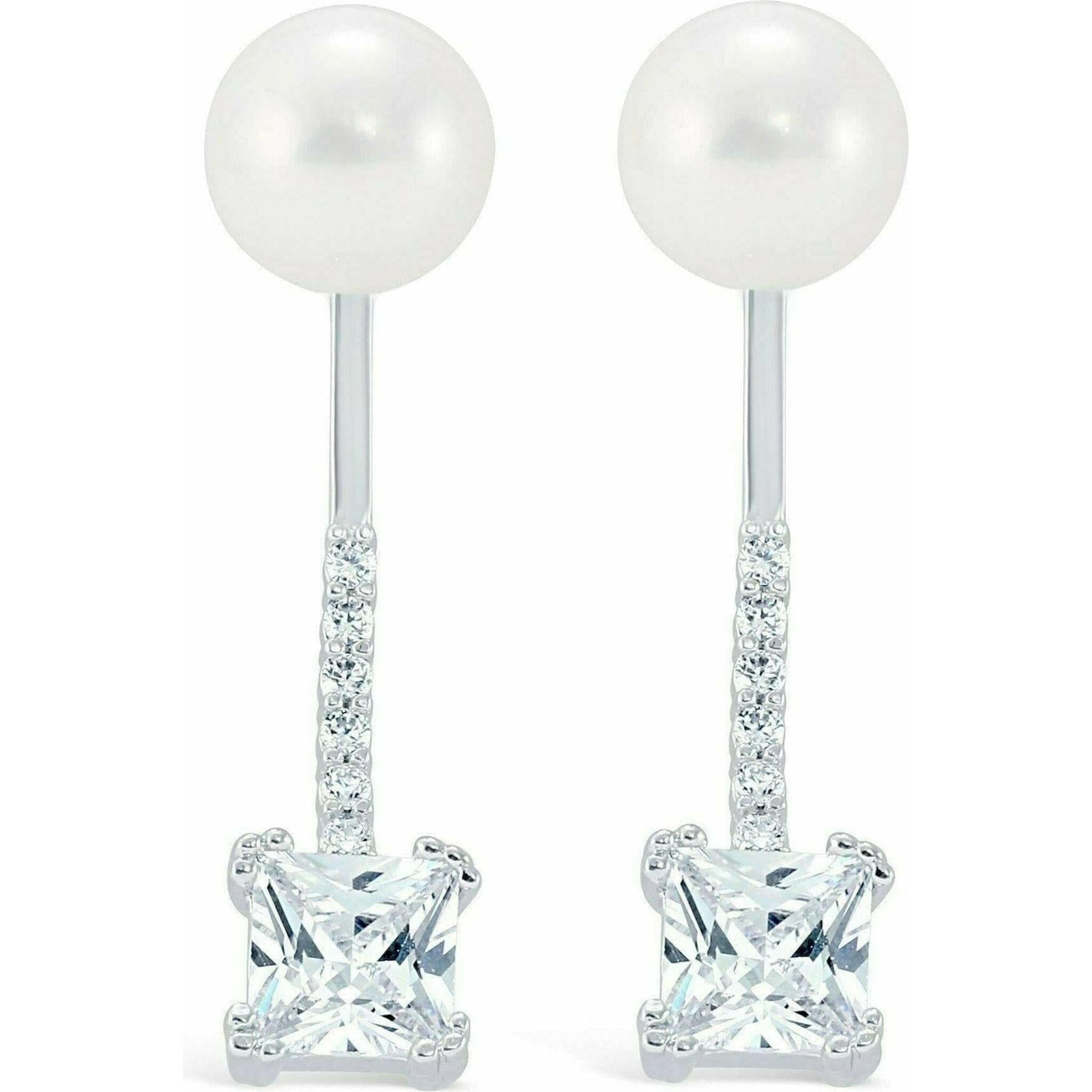 Cz Drop Pearl Ear Jacket.