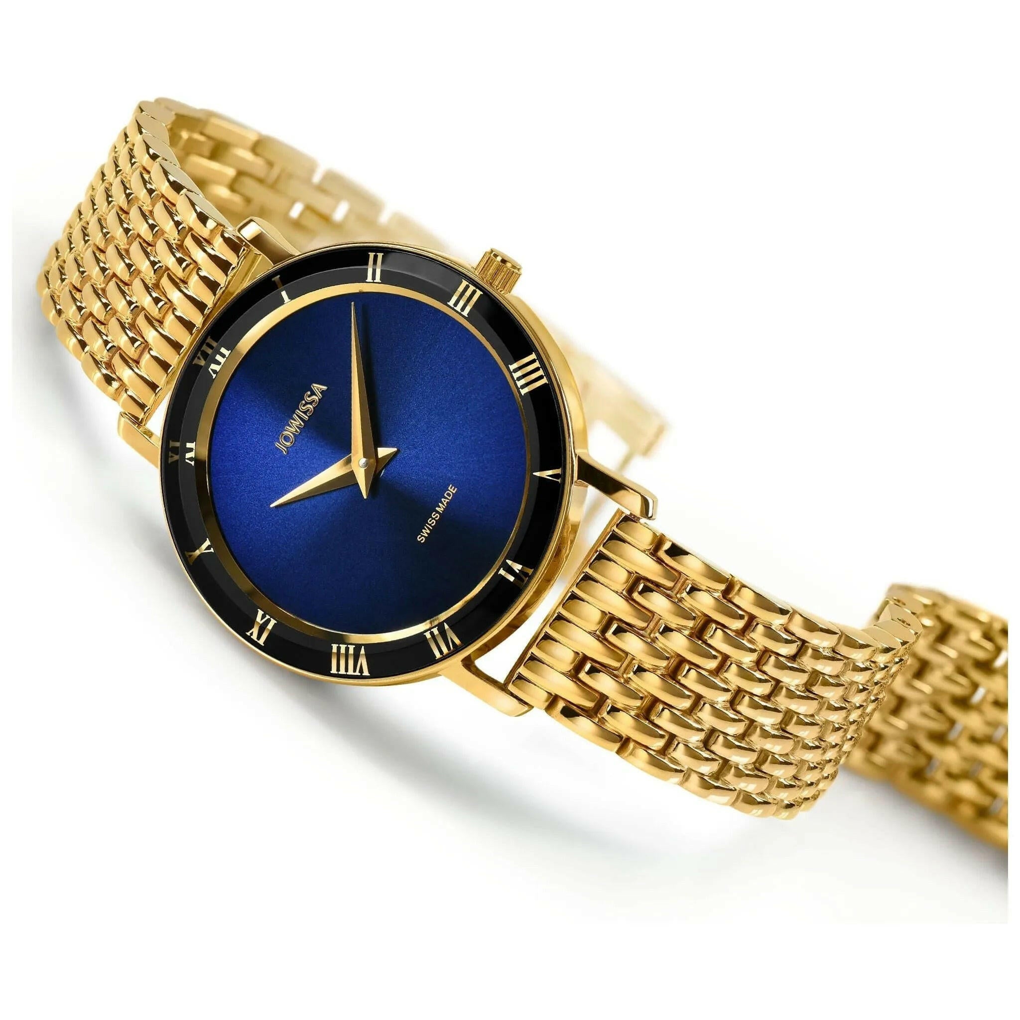 Roma Swiss Ladies Watch Gold Blue.