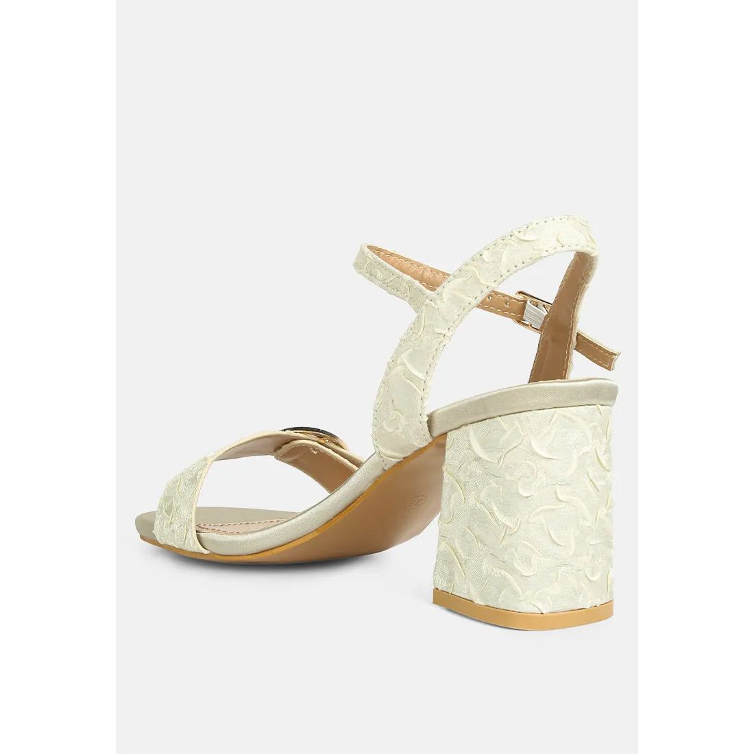 Chaplet Textured Block Heel Sandals.