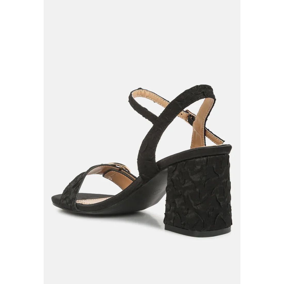 Chaplet Textured Block Heel Sandals.