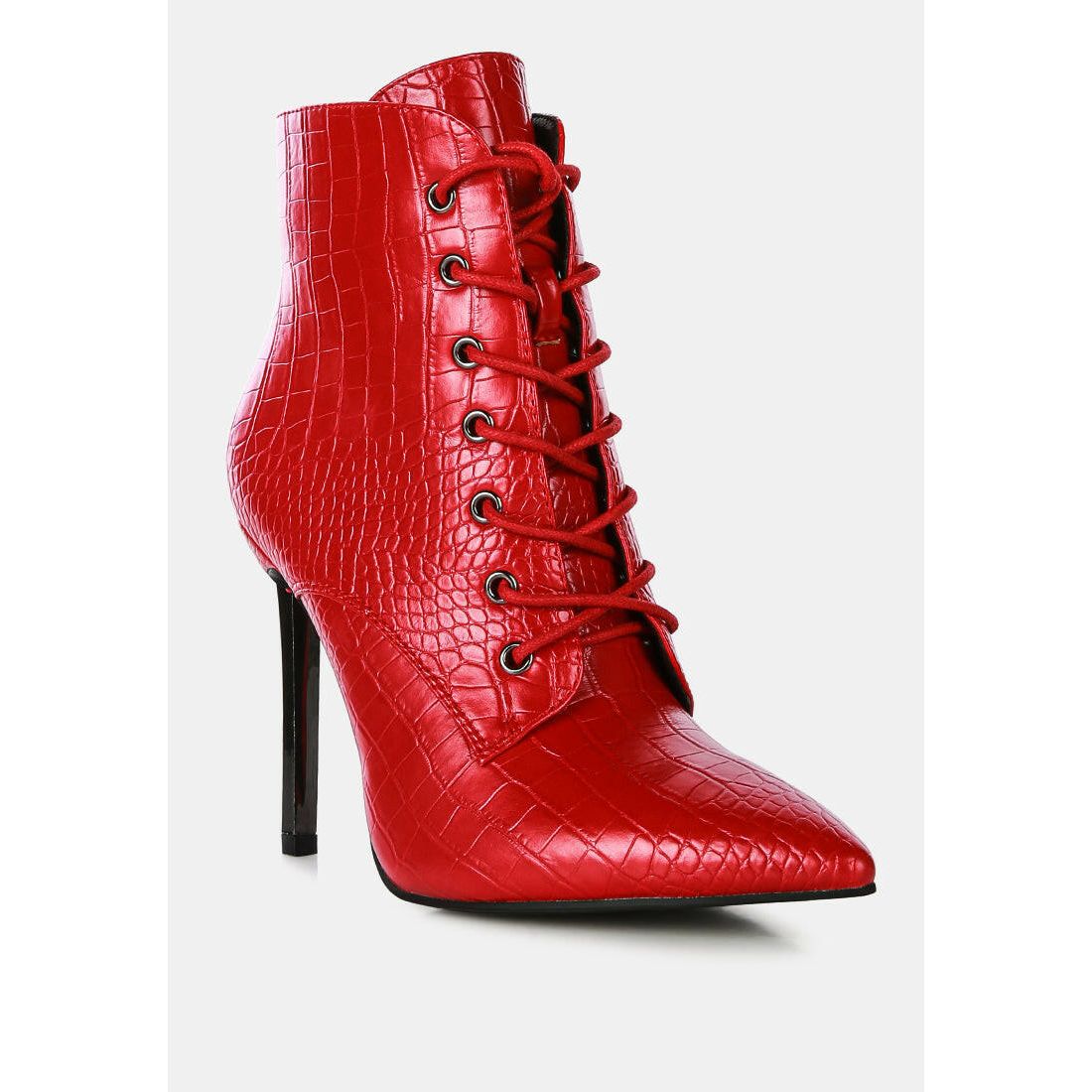 Escala Croc Stiletto Ankle Boots.