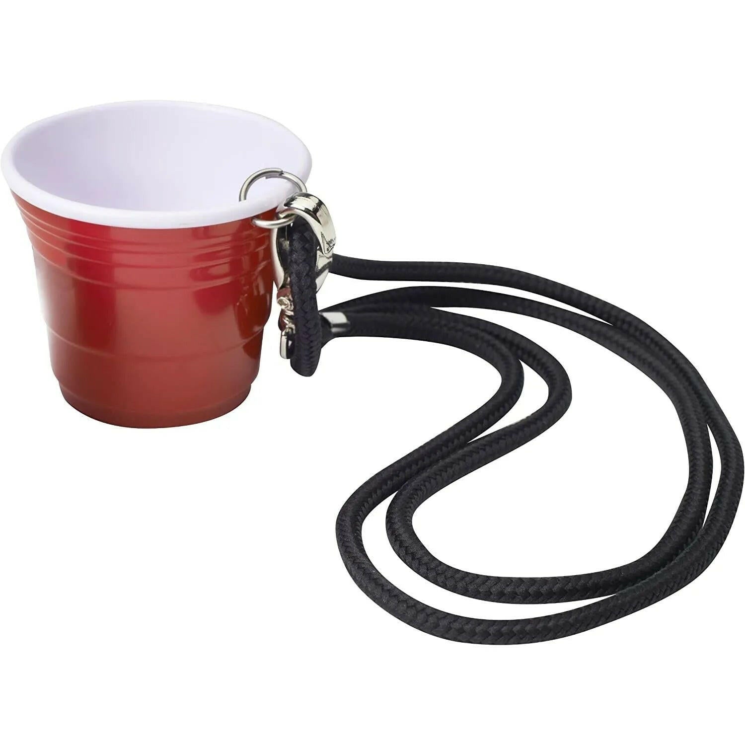 Red Shooter Cup Reusable with Lanyard  2 oz.