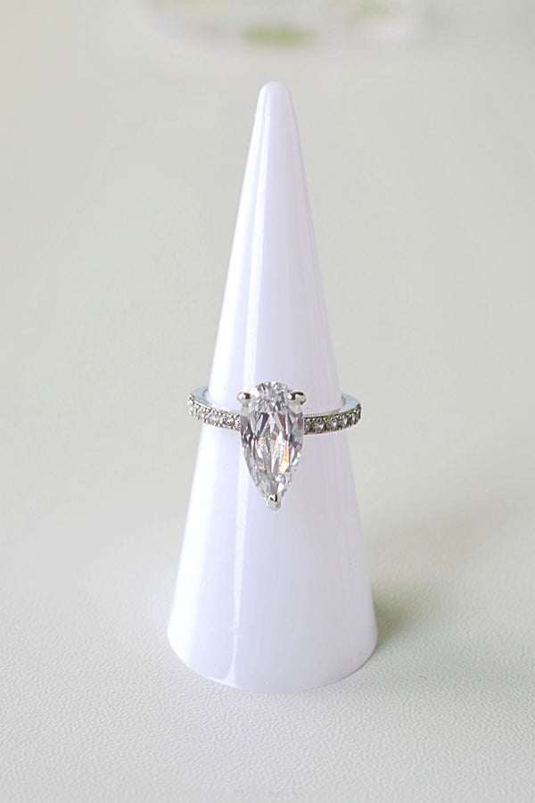 "Royal" 925 Silver Pear Cocktail Ring.