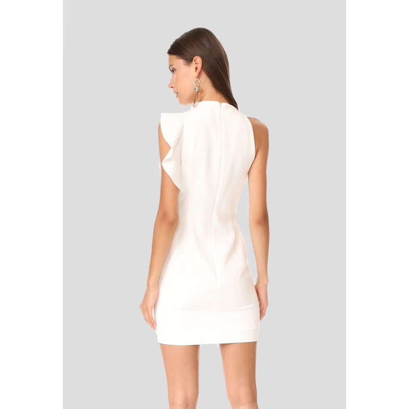 Lesi Cocktail Dress in White - quirkitrendz