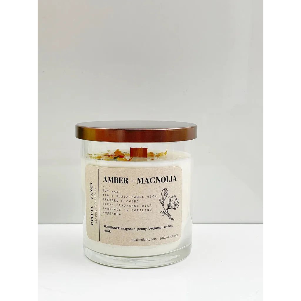 Amber Magnolia Clean Burning Candle.