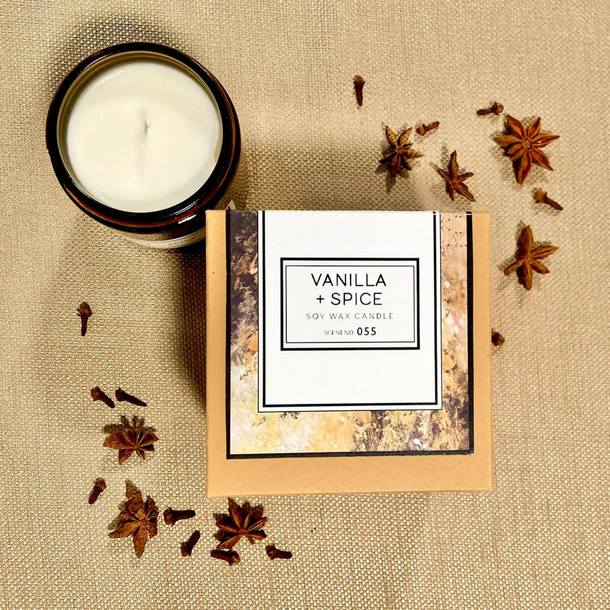 Vanilla + Spice 8oz Soy Wax Candle.