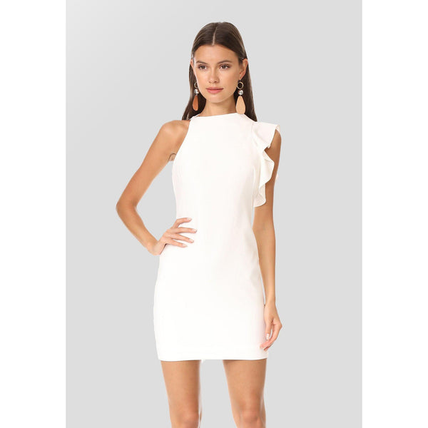 Lesi Cocktail Dress in White - quirkitrendz