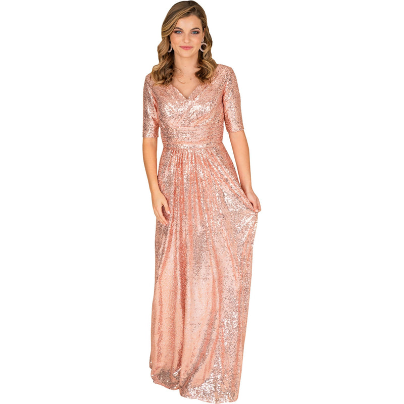 Sequin Fit and Flare Gown.