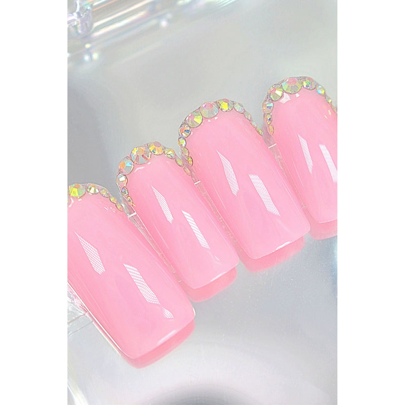 “Pink Sparkles” Press On Nails Set.