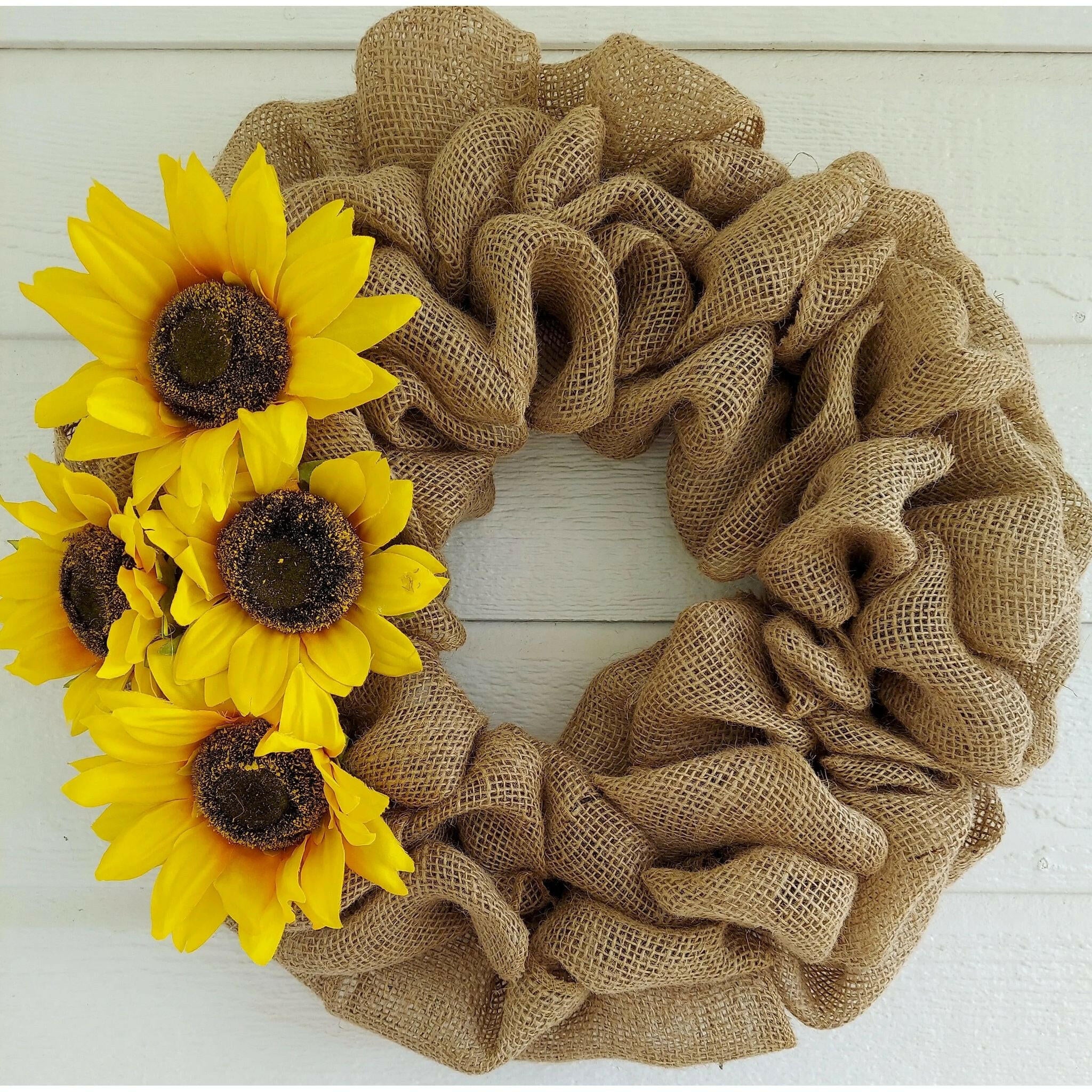 Burlap Sunflower Wreath.